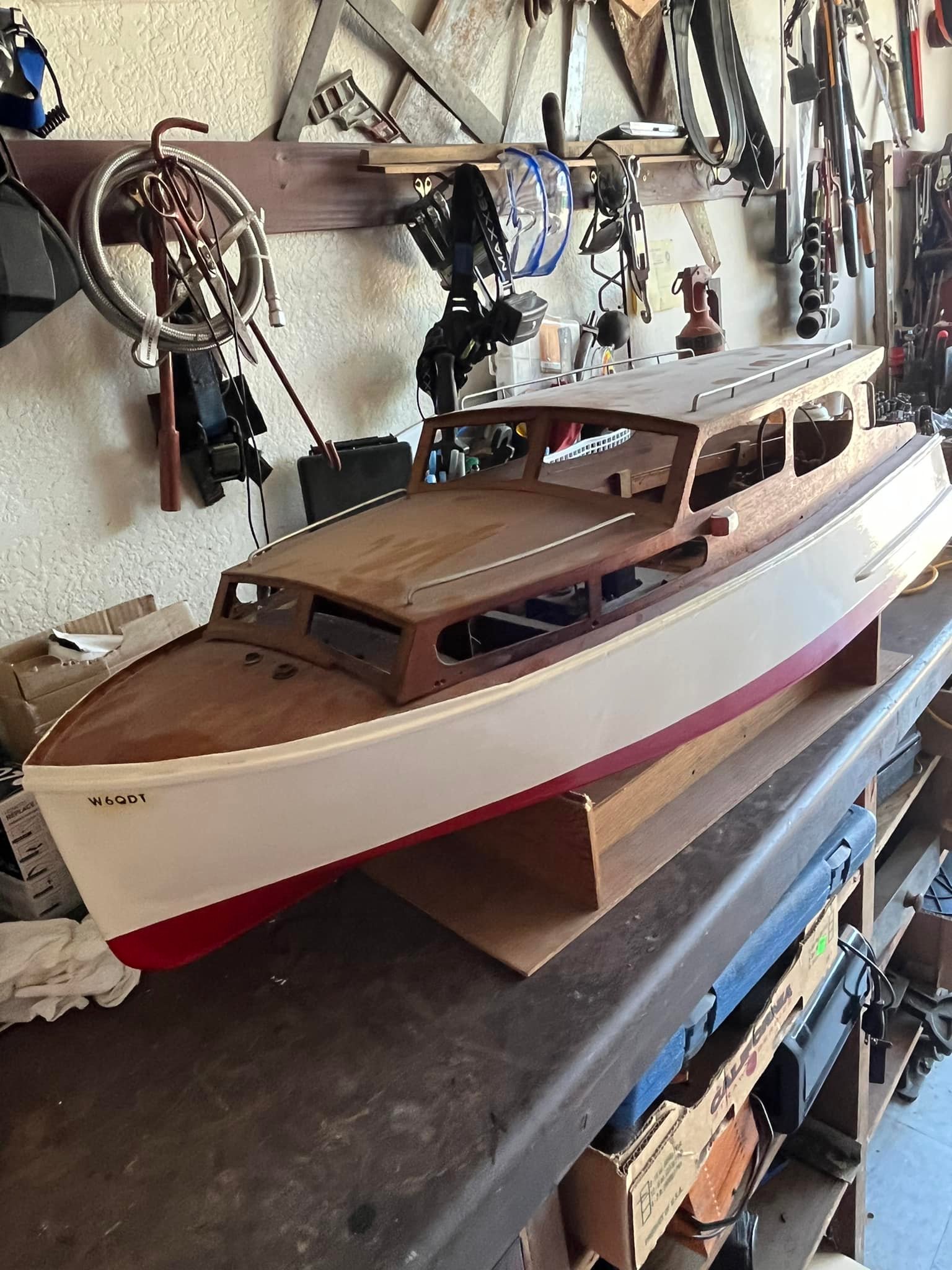 What is this vintage vacuum tube radio control boat?