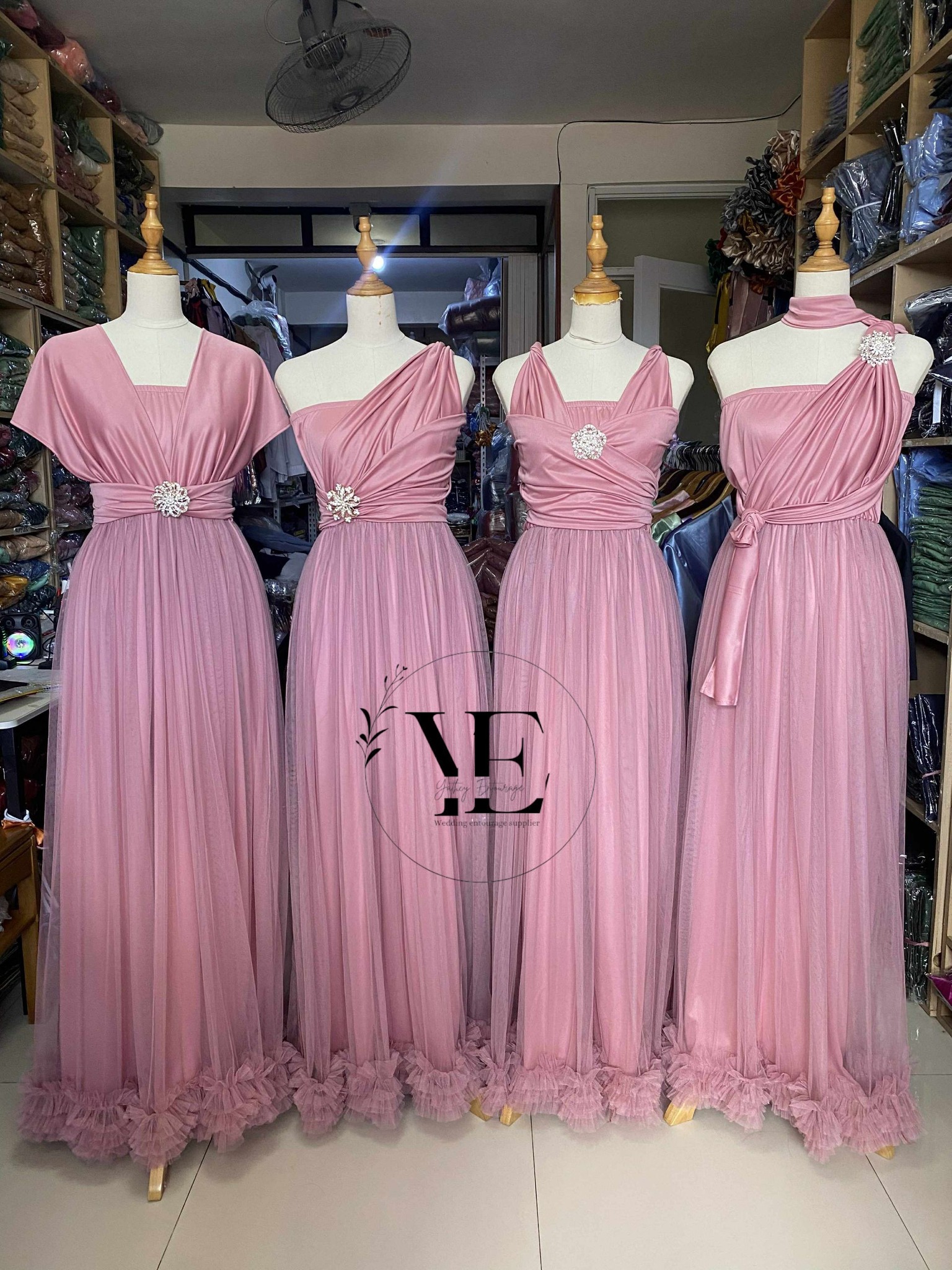 sage green bridesmaid dress satin under $50 Twist Back collection:ruffles Discover romantic elegance with Color:Paris Blue Mix & Match Bridesmaid
