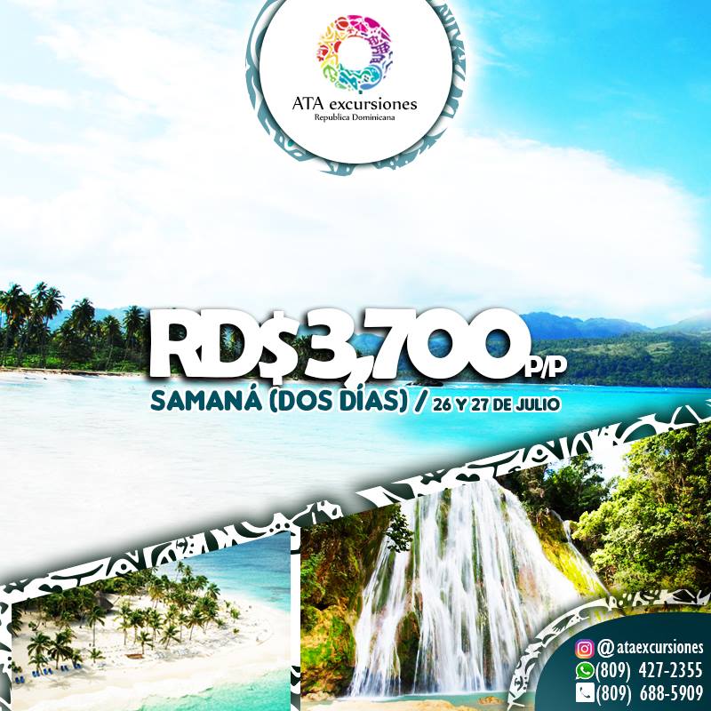 ATA Excursiones Republica Dominicana - SAMANA (2 DÍAS) 3,700 $RD P/P 🥥 ...