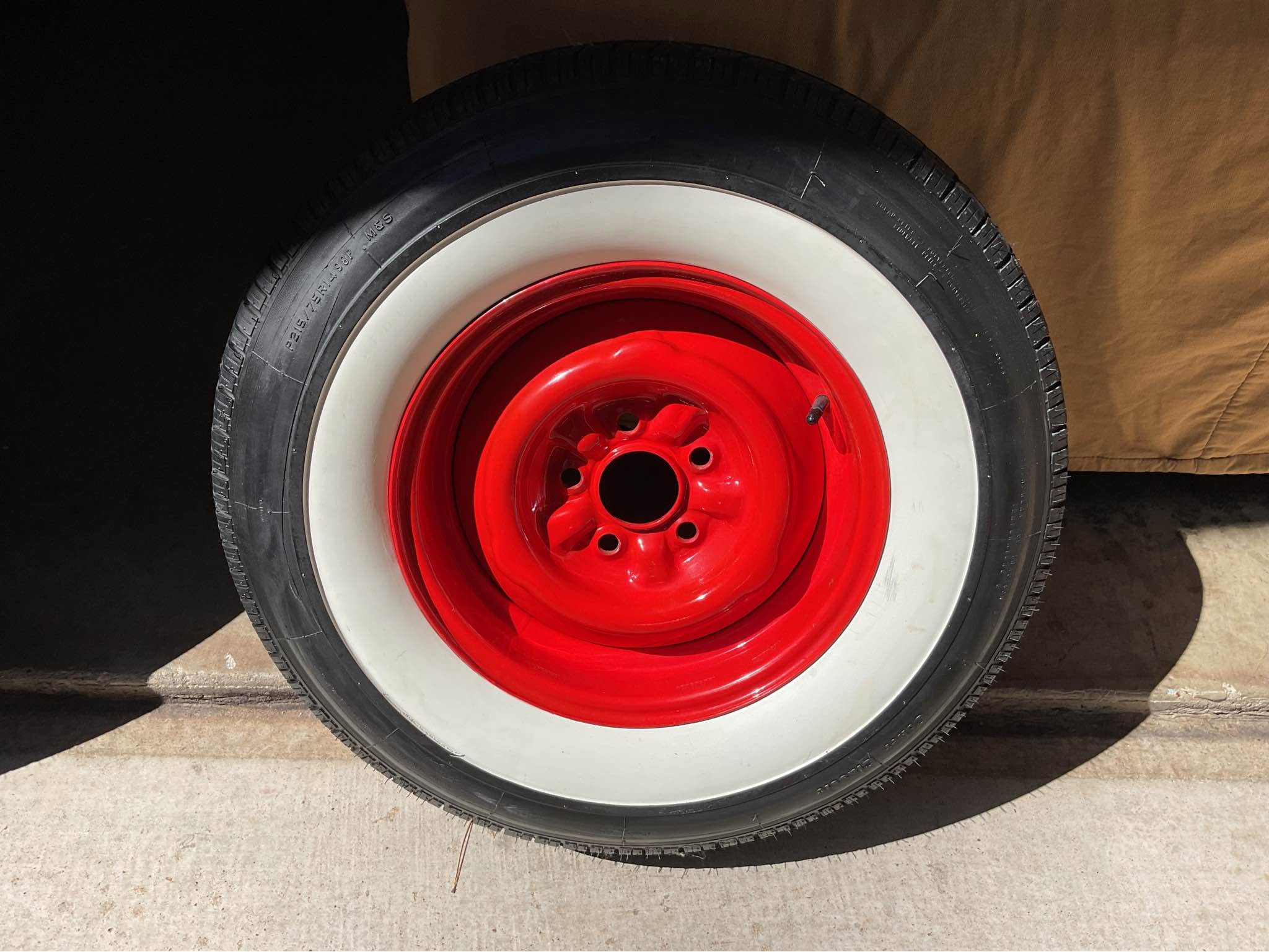 Ford 14” wheels with mounted and balanced Coker Wide White Wall Radial ...