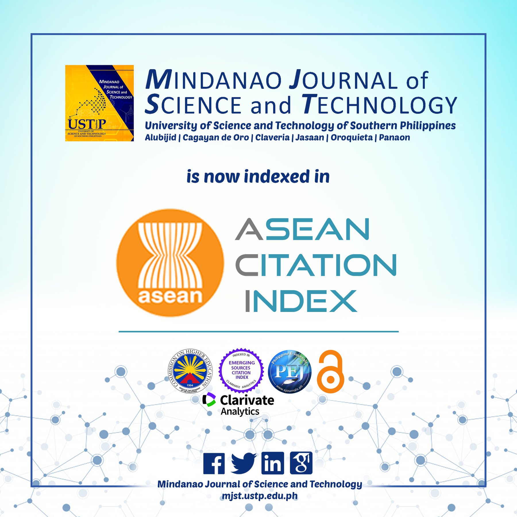 GREAT NEWS!... - Mindanao Journal of Science and Technology | Facebook