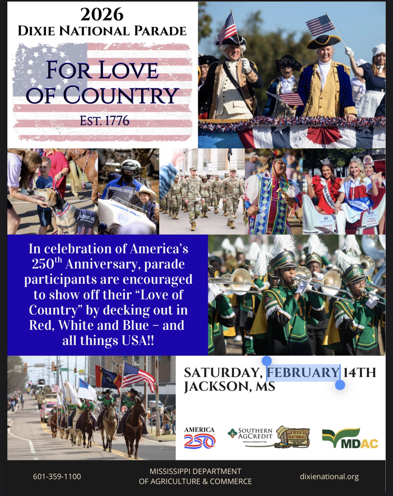 Dixie National Rodeo Parade AMERICA 250 Celebration