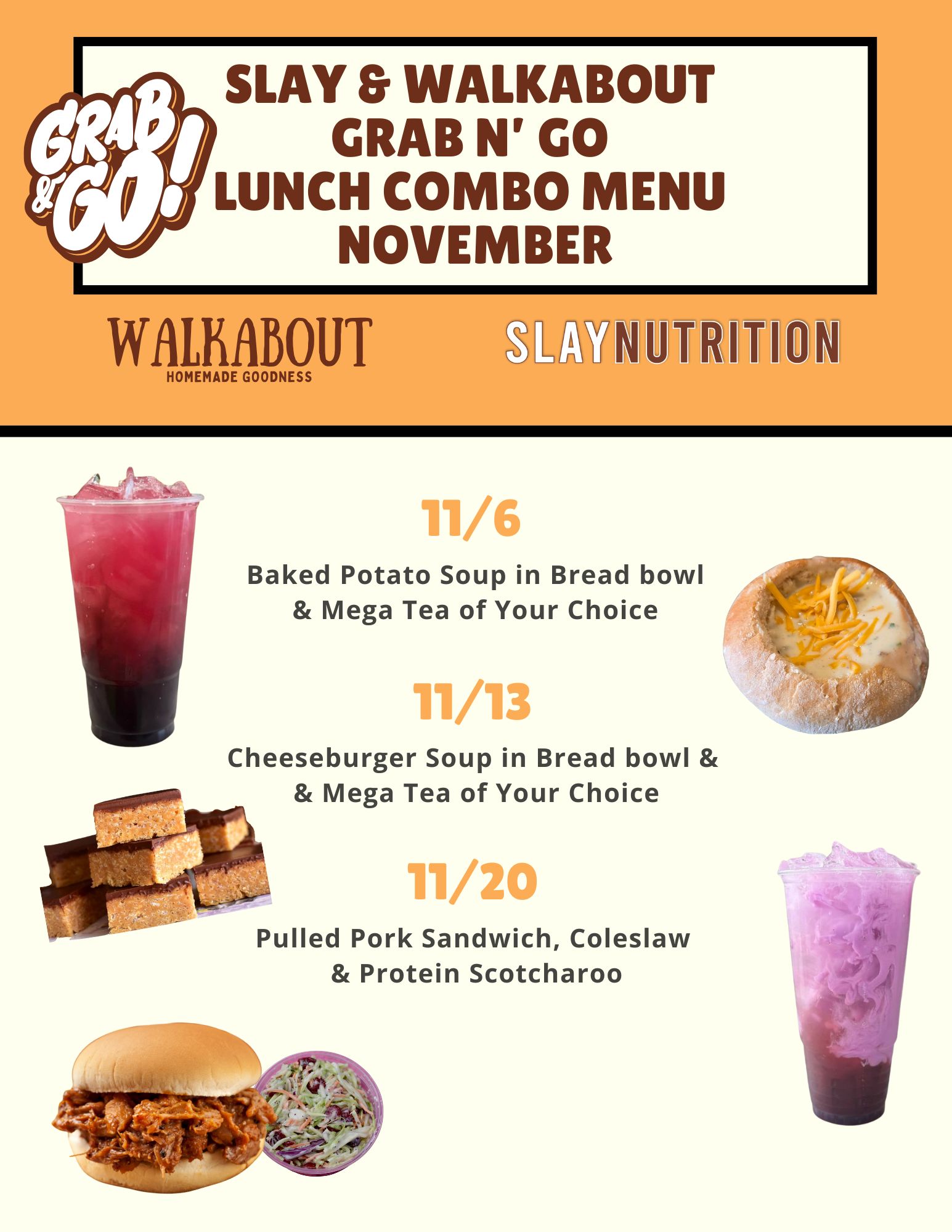 Slay Nutrition - 🥣 November Grab-N-Go Collabs Are HERE!... | Facebook