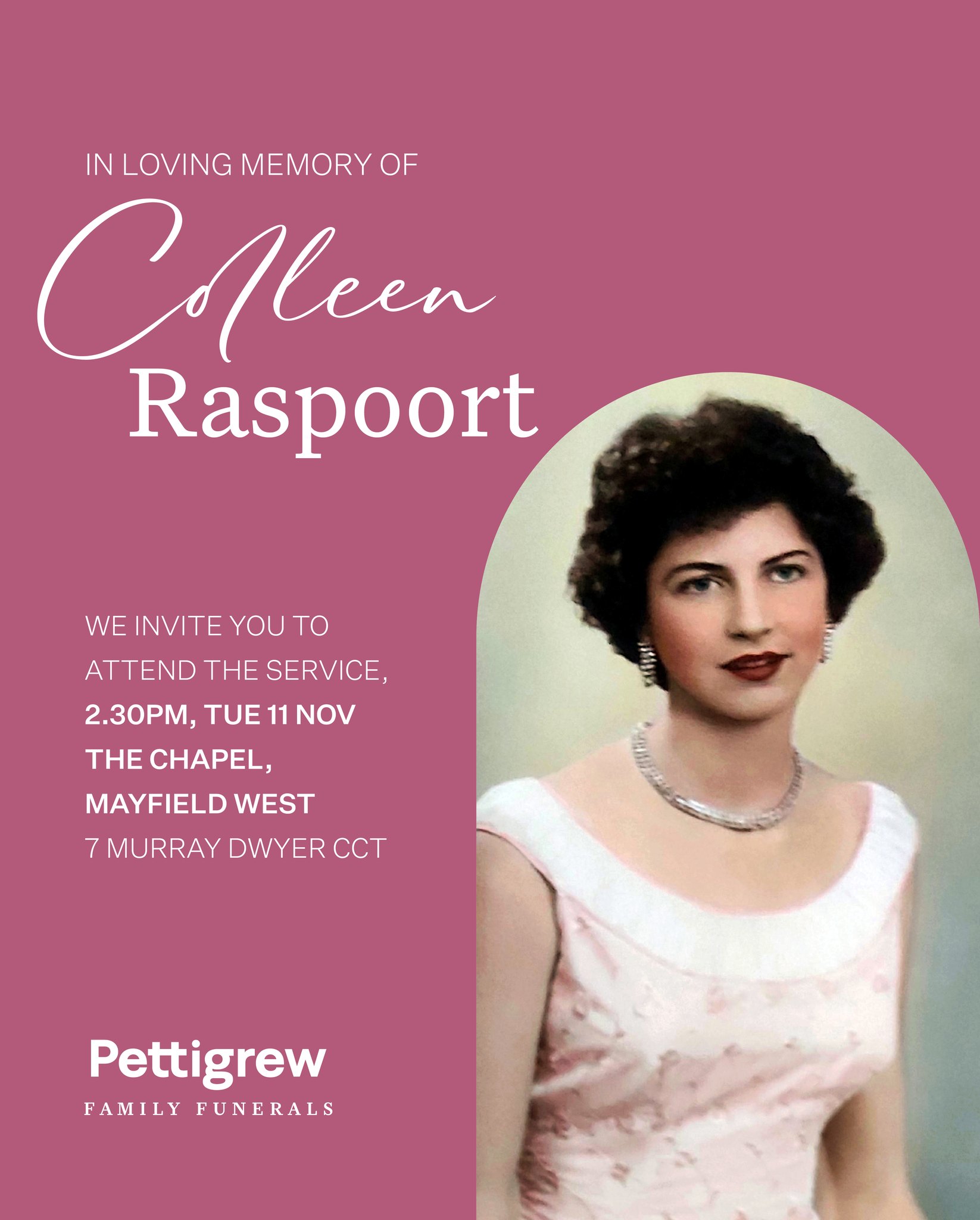 Newcastle - In loving memory of Colleen Raspoort. Family and friends ...