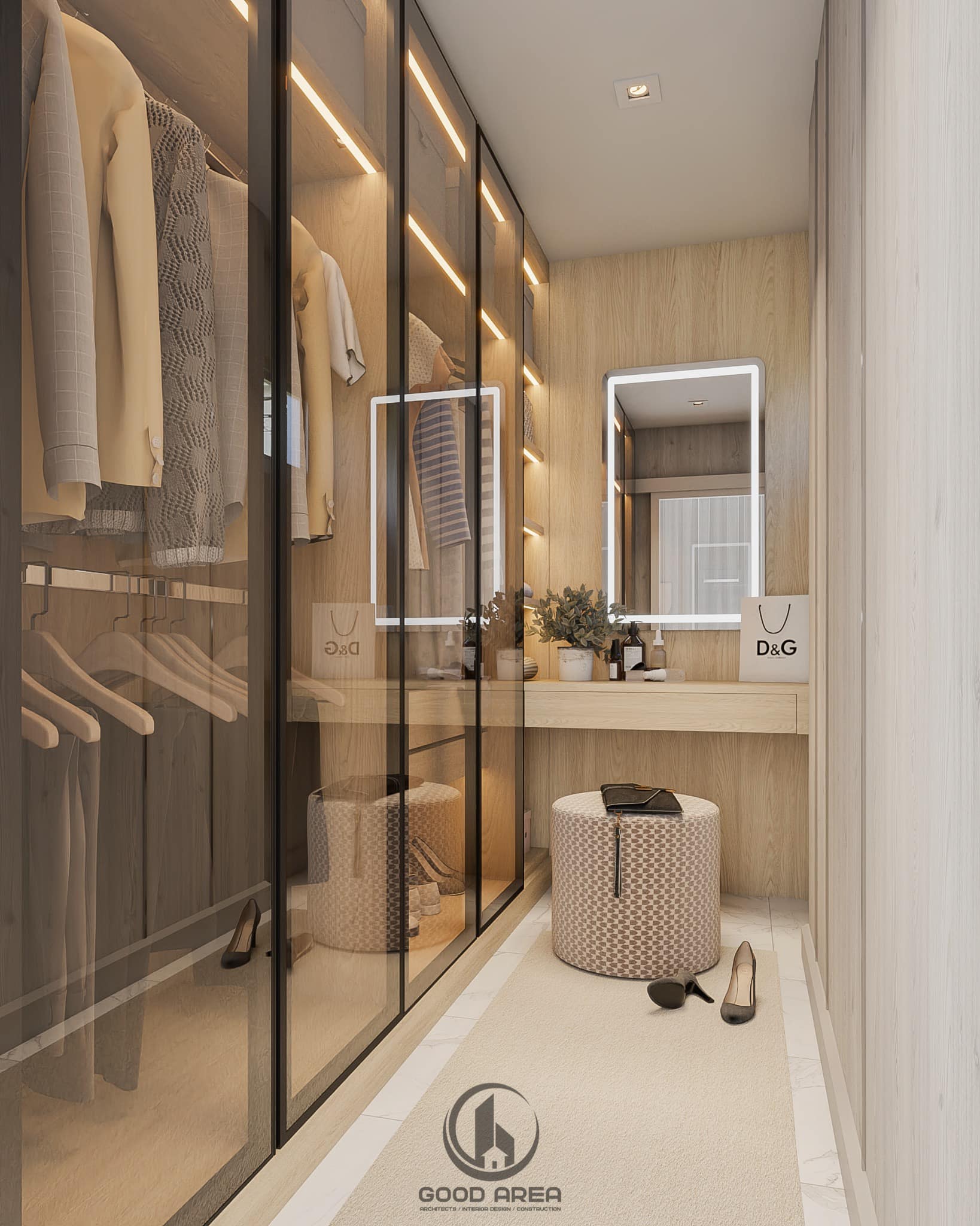 แบบ 3D walk in closet room Name Project : Built in ตู้เสื้อผ้า Owner ...