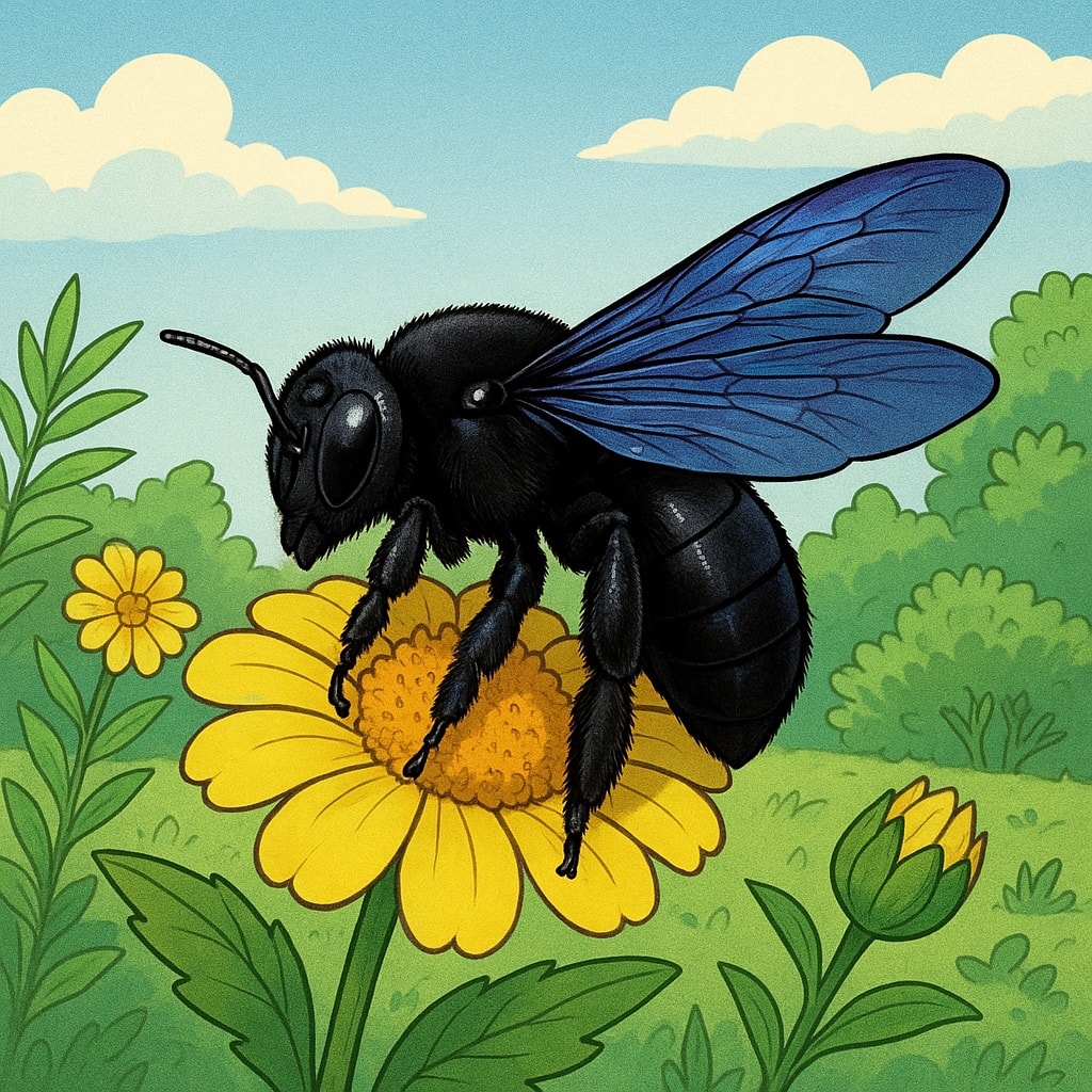 Xylocopa bee, a large non-aggressive bee species
