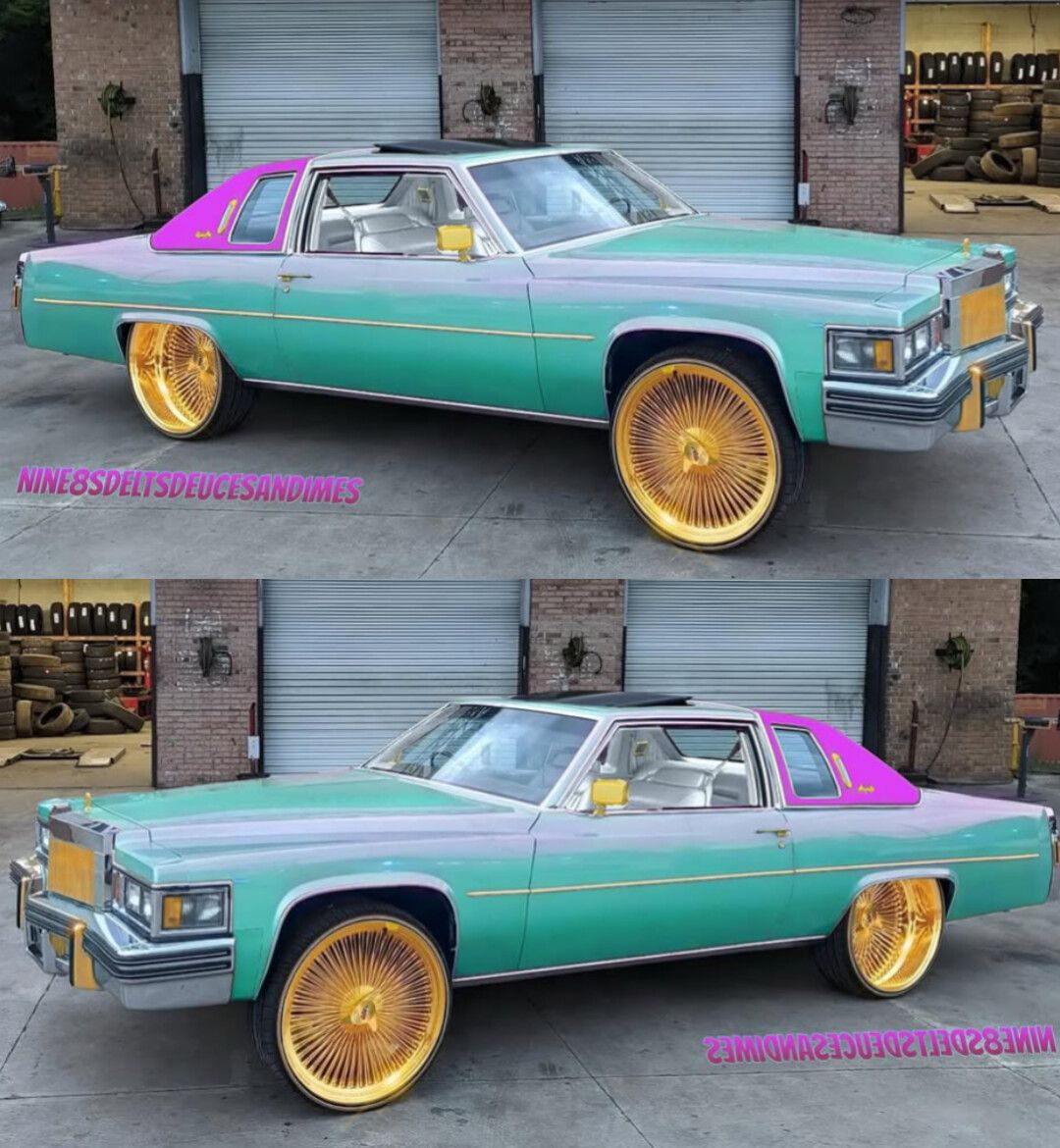 24s all gold dayton wire wheels on 1979 cadillac deville