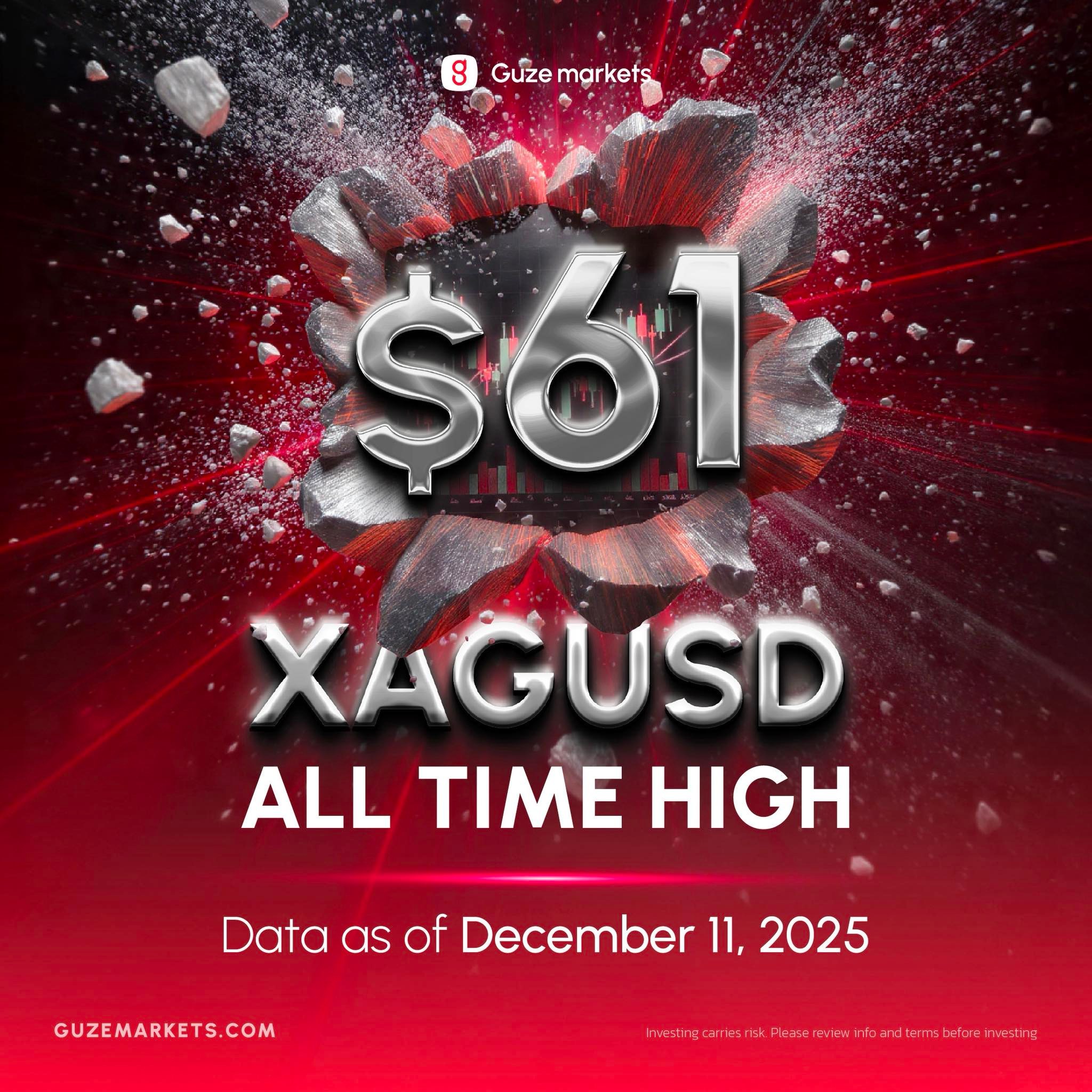 Guze markets - 💥 XAGUSD Breaks a New All-Time High at $61... | Facebook
