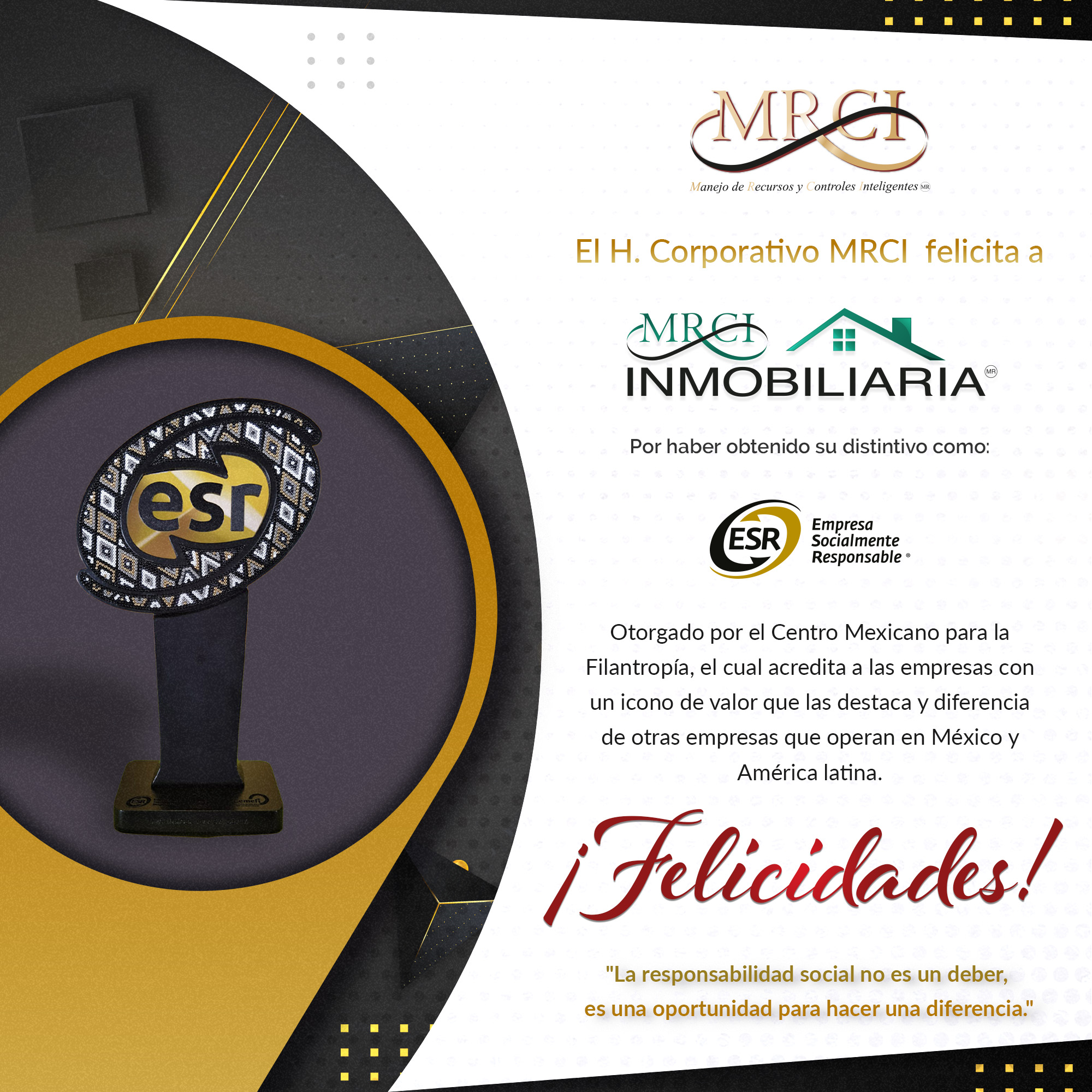 Firma MRCI - «La responsabilidad social no es un deber,... | Facebook