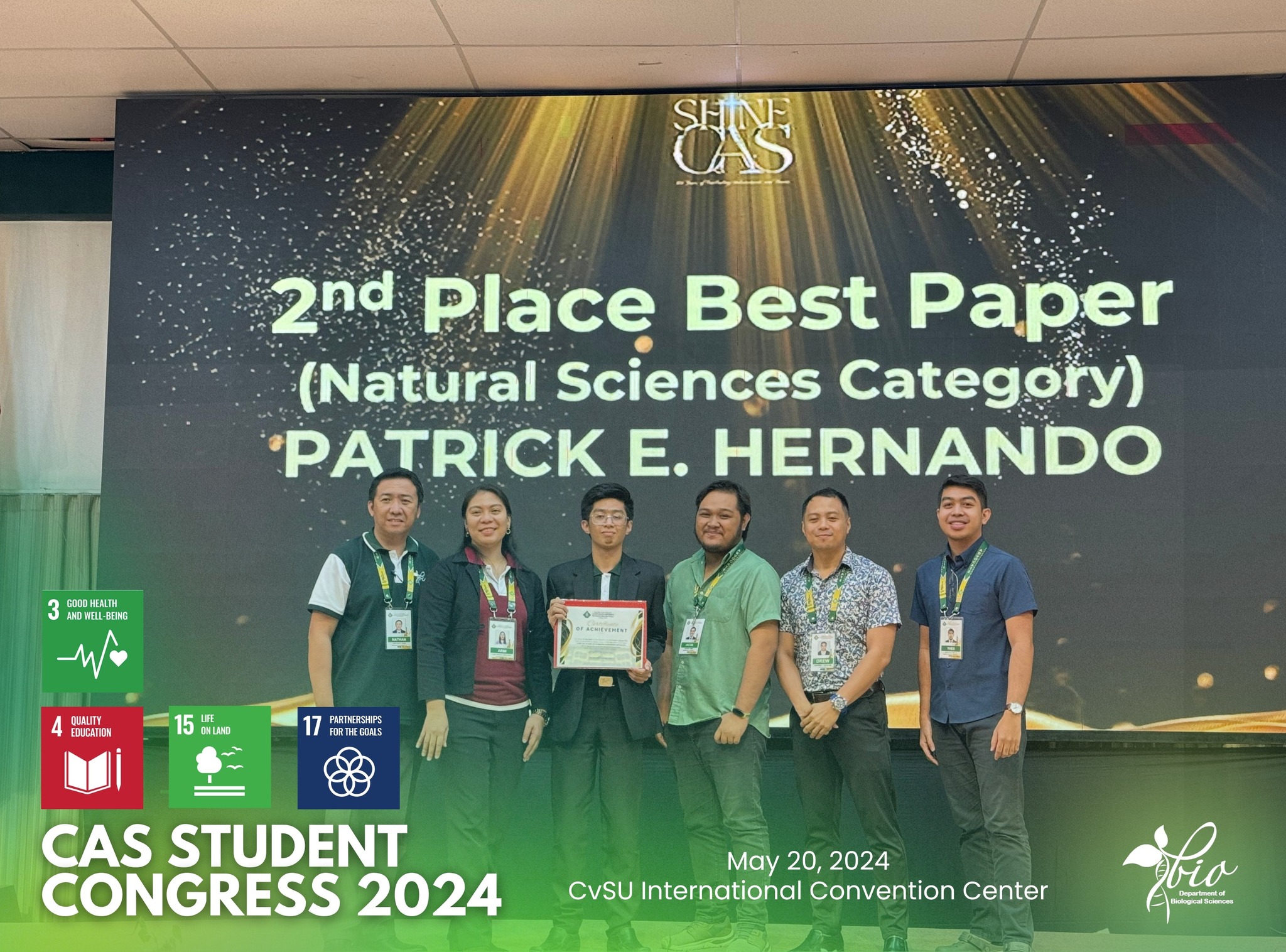 𝗦𝗵𝗶𝗻𝗶𝗻𝗴 𝗕𝗿𝗶𝗴𝗵𝘁 𝗶𝗻 𝘁𝗵𝗲 𝗦𝗽𝗼𝘁𝗹𝗶𝗴𝗵𝘁 Congratulations to the three BS Biology ...