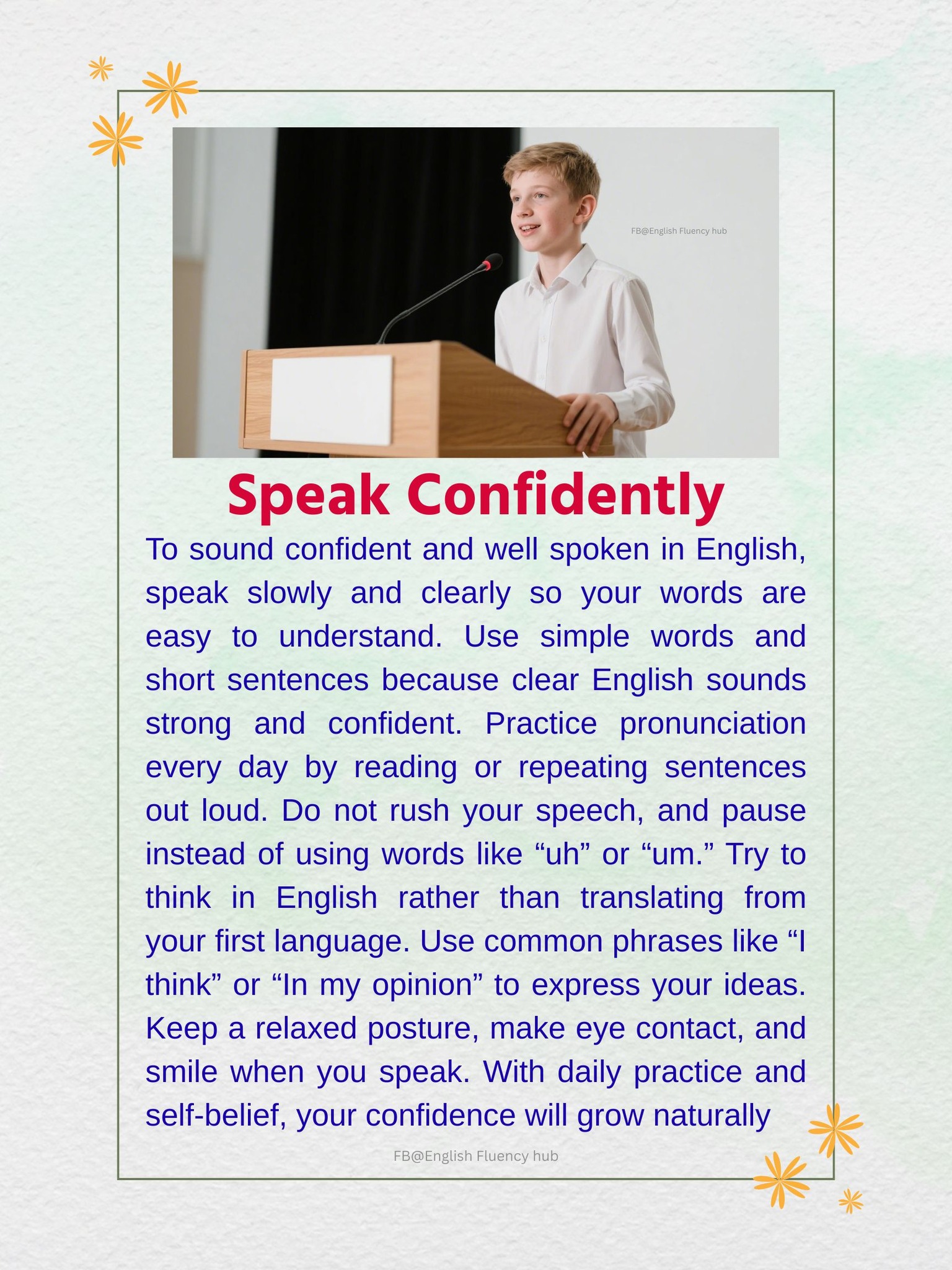 How To Speak English Confidently and... - English Fluency Hub | Facebook