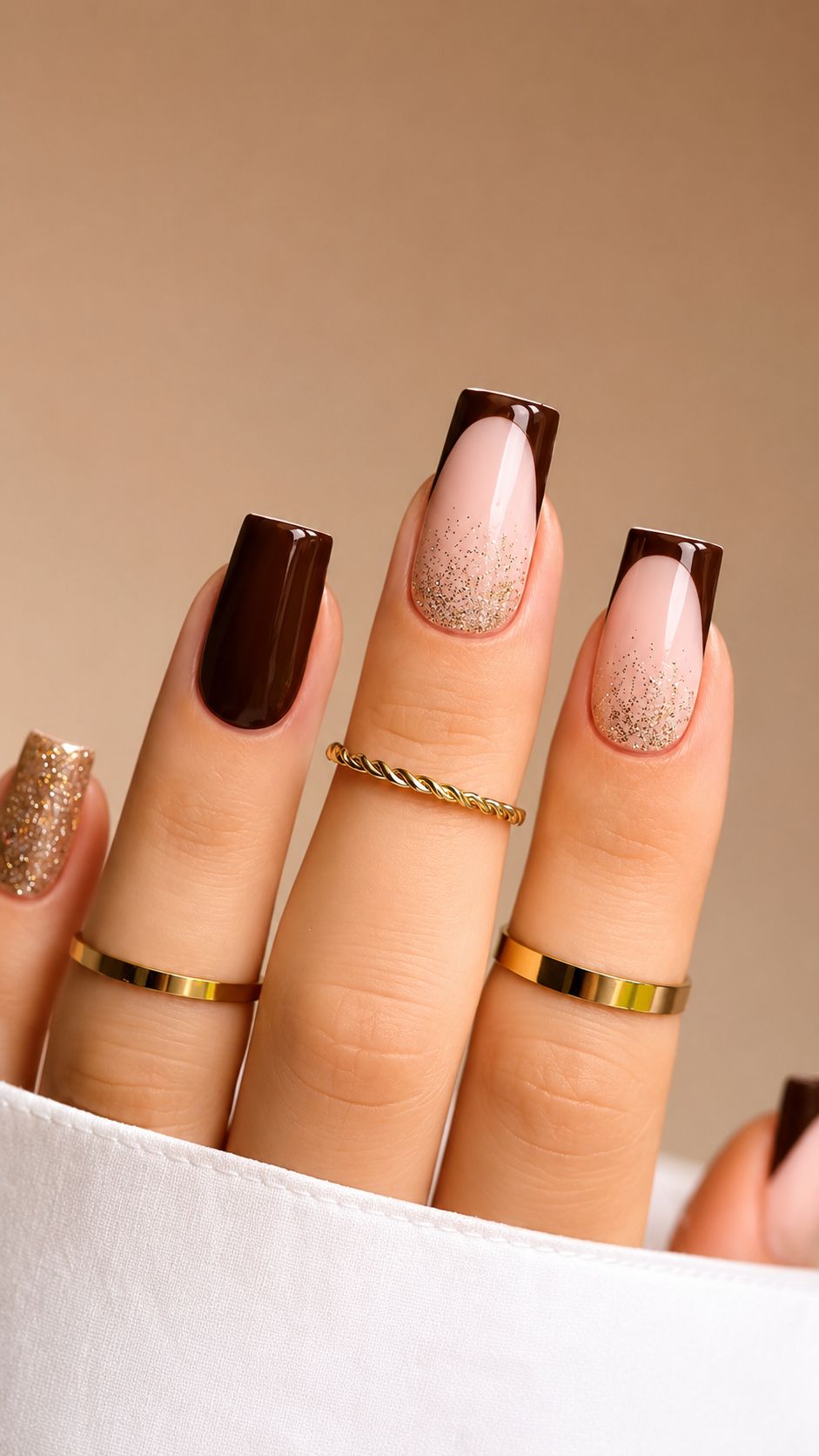 what colour nails with brown dress Nail ideas for chocolate Color:Peach then good to go launch fitness 8.19.2023 S Powder Blue Tiered
