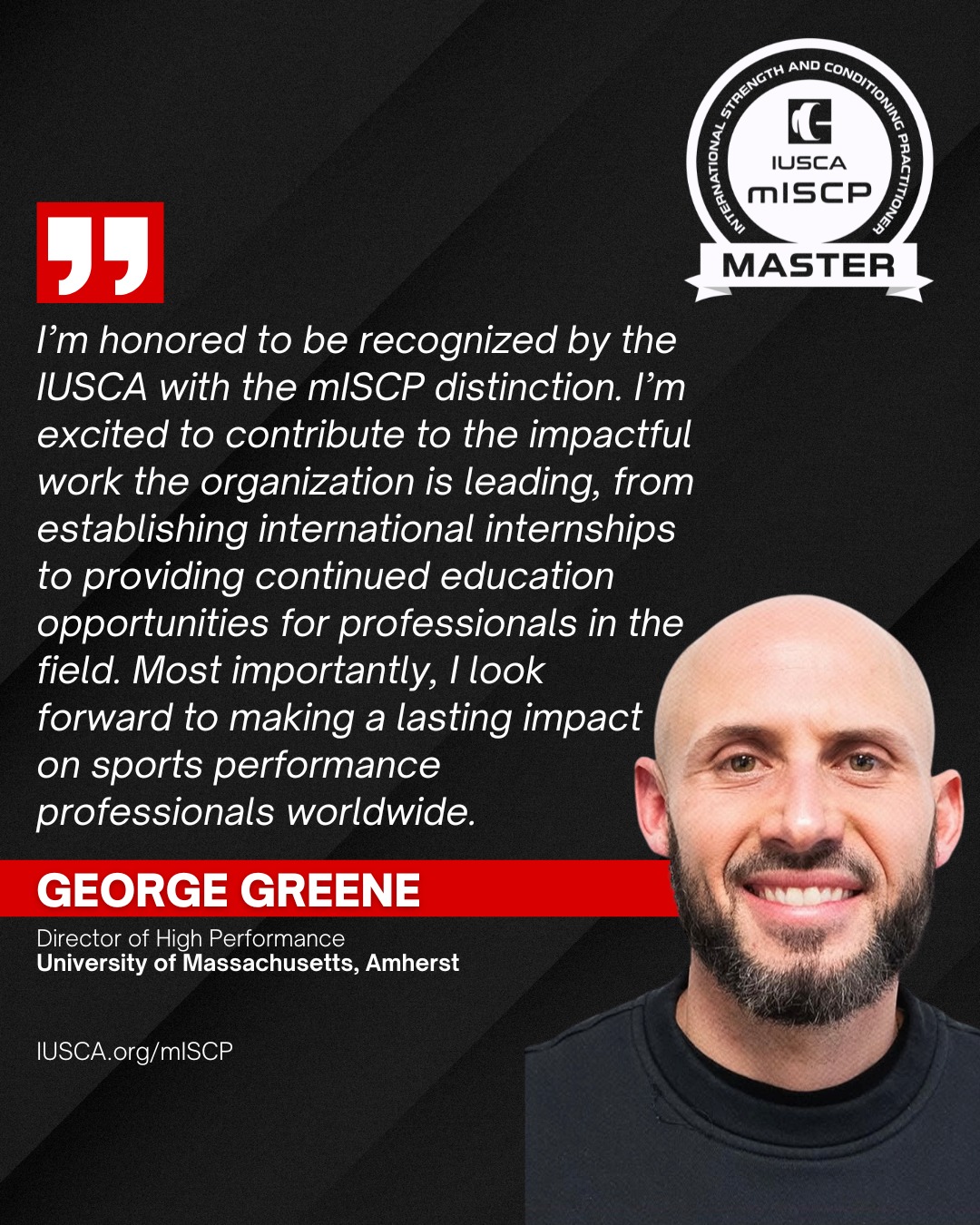 IUSCA - 💪 Congratulations to George Greene, Director of... | Facebook