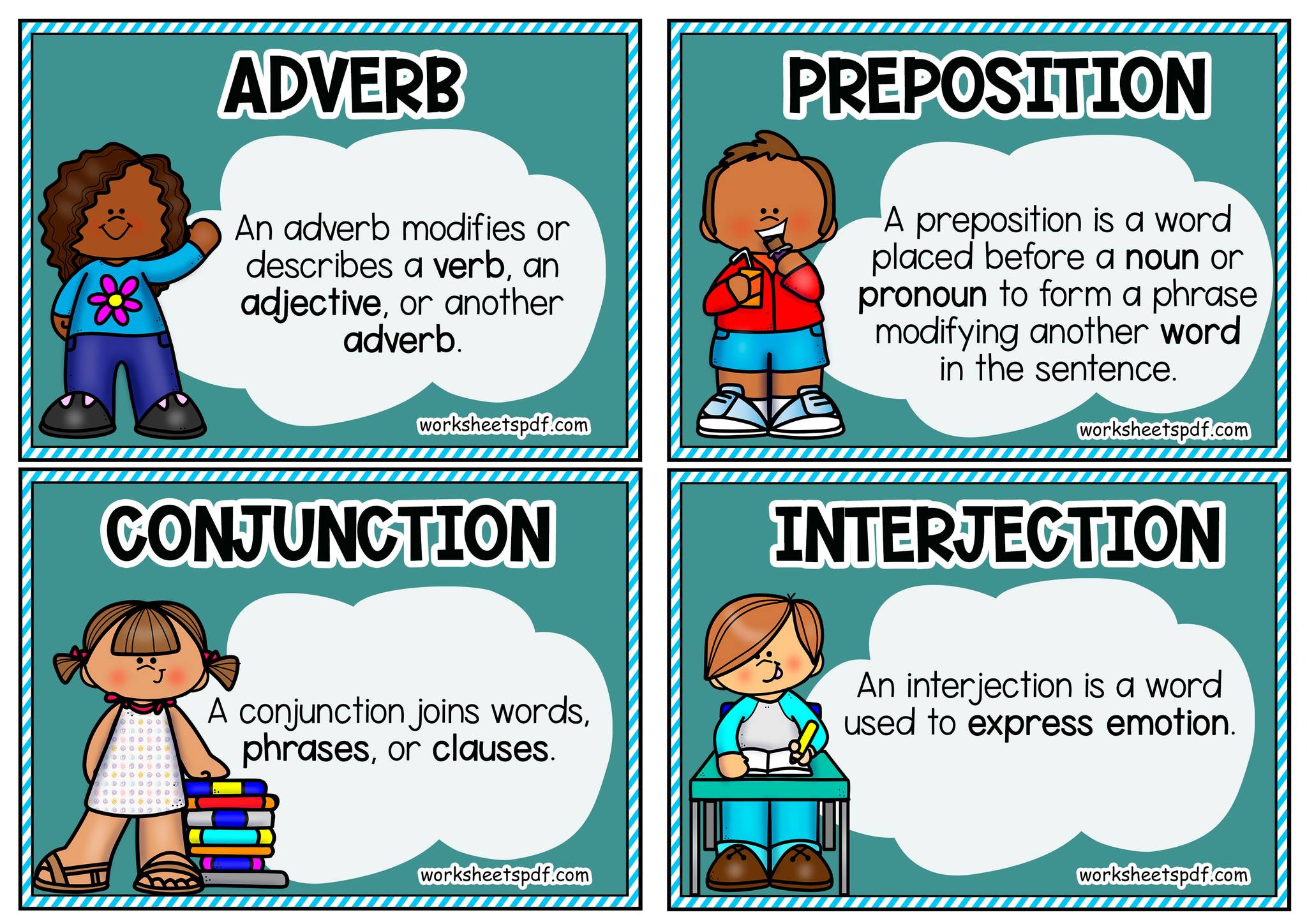 Worksheets PDF - Parts of Speech Flashcards Download... | Facebook