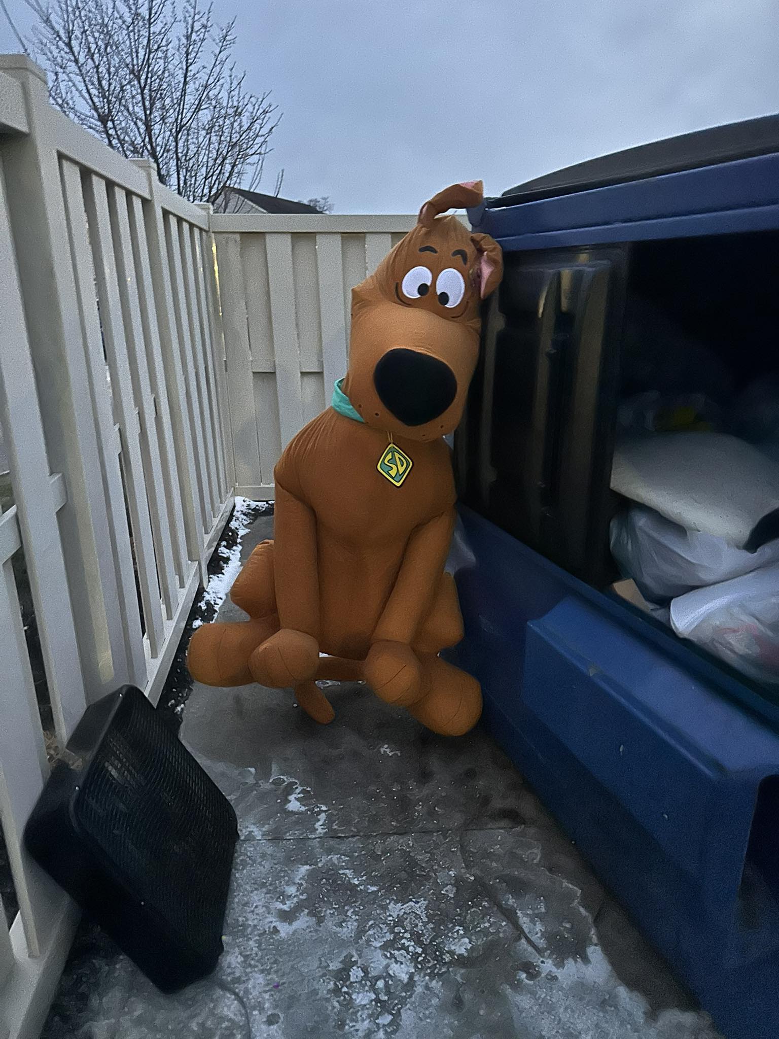 Finding a giant inflatable Scooby-Doo plush by the dumpster
