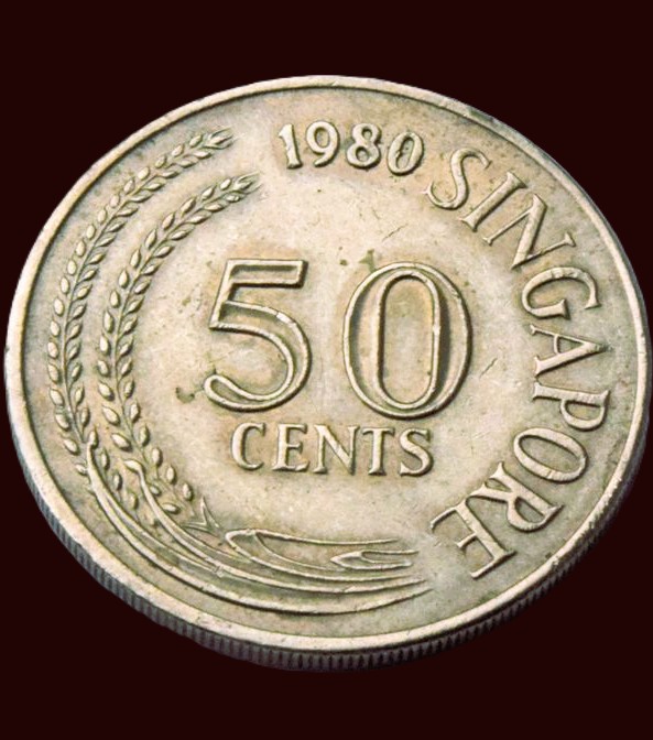 The 1980 Singapore 50 cents coin is a distinguished piece from the
