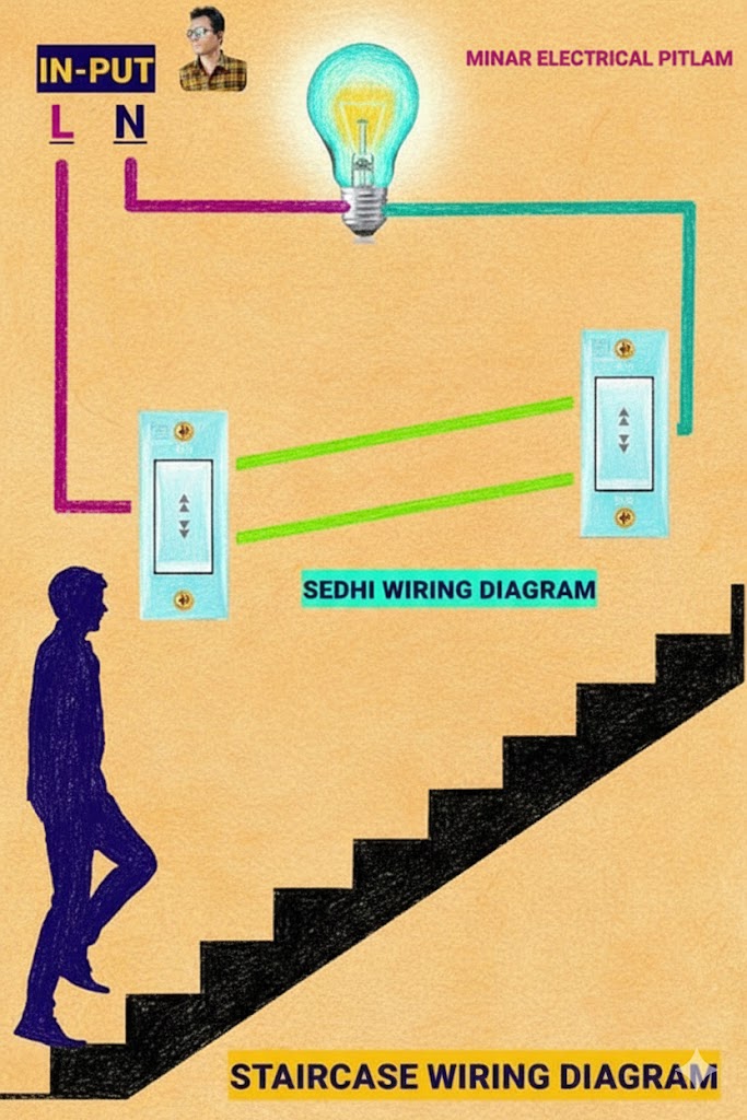Engineer - 💡 Staircase Wiring – 2 Two-Way Switches & 1 Holder 🔌🏠 This ...