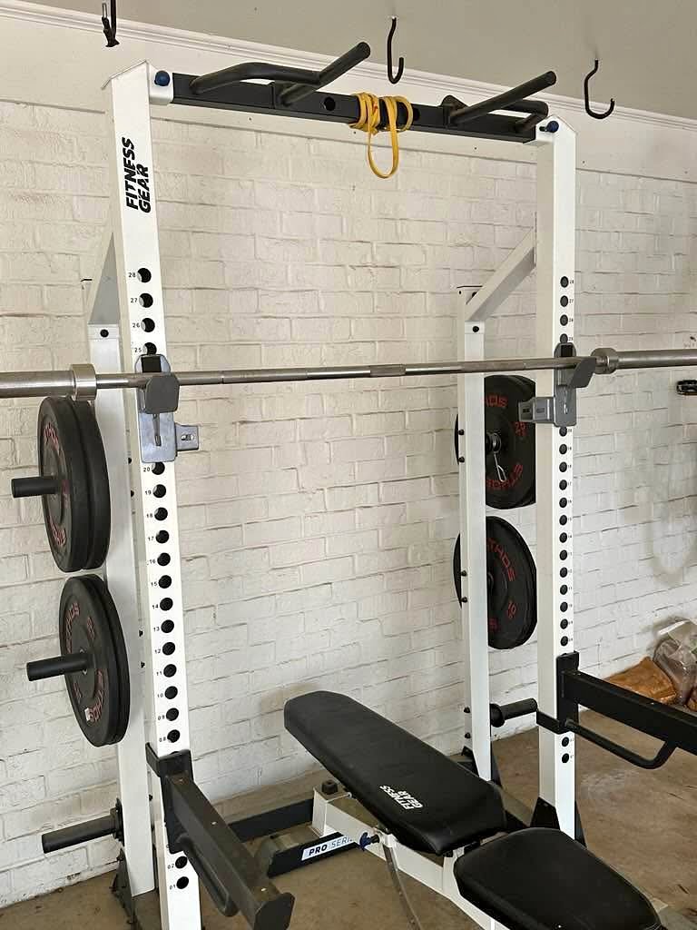 Complete Home Gym Setup – Fitness Gear Pro Series Rack, Bench, Ethos ...