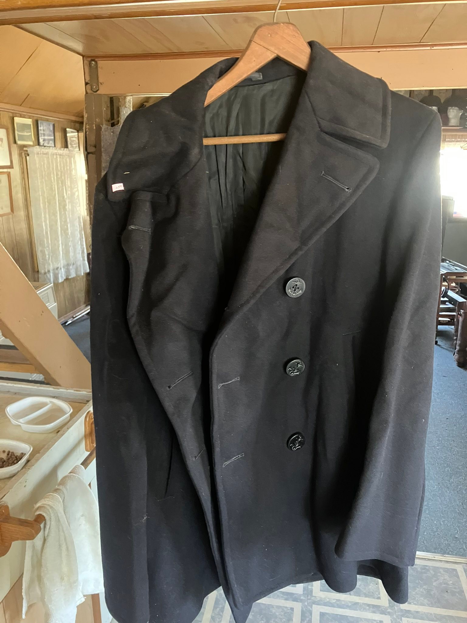 This is a U.S. Navy Enlisted Quarterdeck Collection black wool  display picture 1