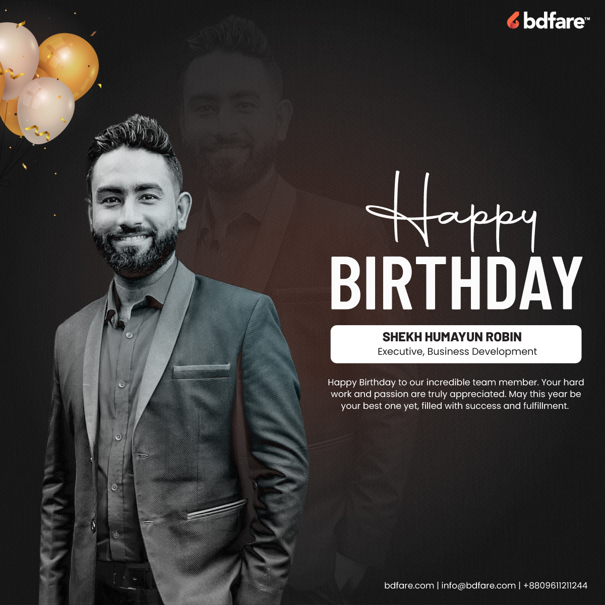bdfare - Happy Birthday to our incredible team member,...