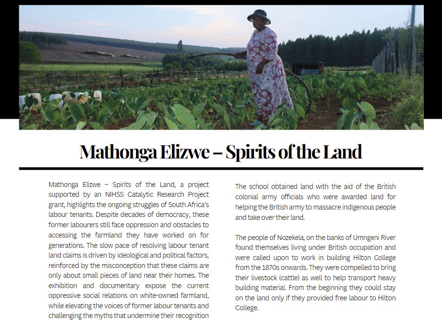 NIHSS - We are excited to highlight Mathonga Elizwe – Spirits of the ...