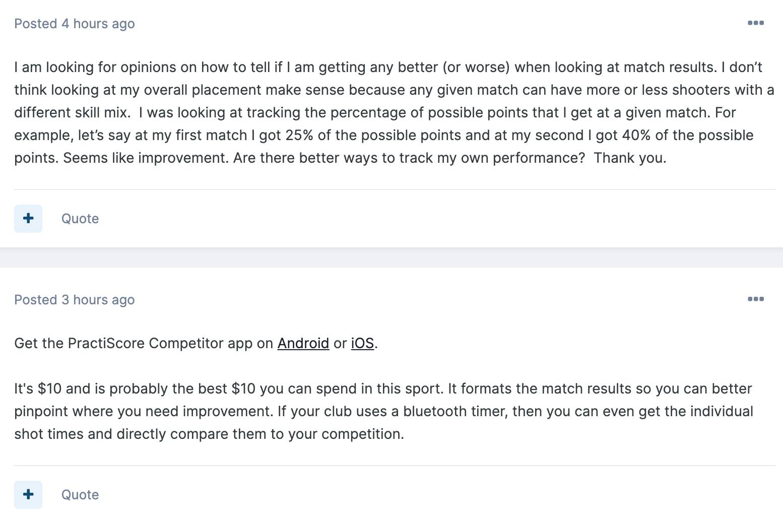 PractiScore - Some good feedback and ideas for the... | Facebook
