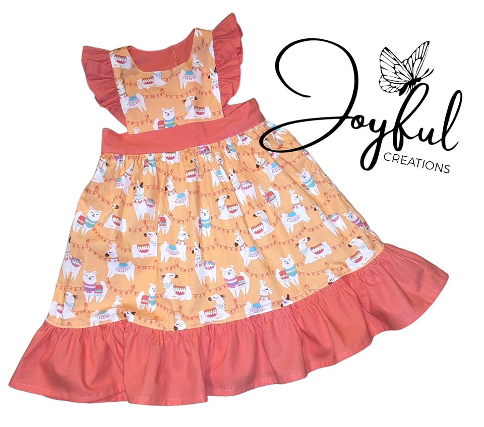 llama birthday dress When a little girl is having a party for her birthday, she needs a llama to match. This dress changed up to add the ruffle at the bottom. I love Tips For Adding A Mustard Yellow US Size:7 this dress is made
