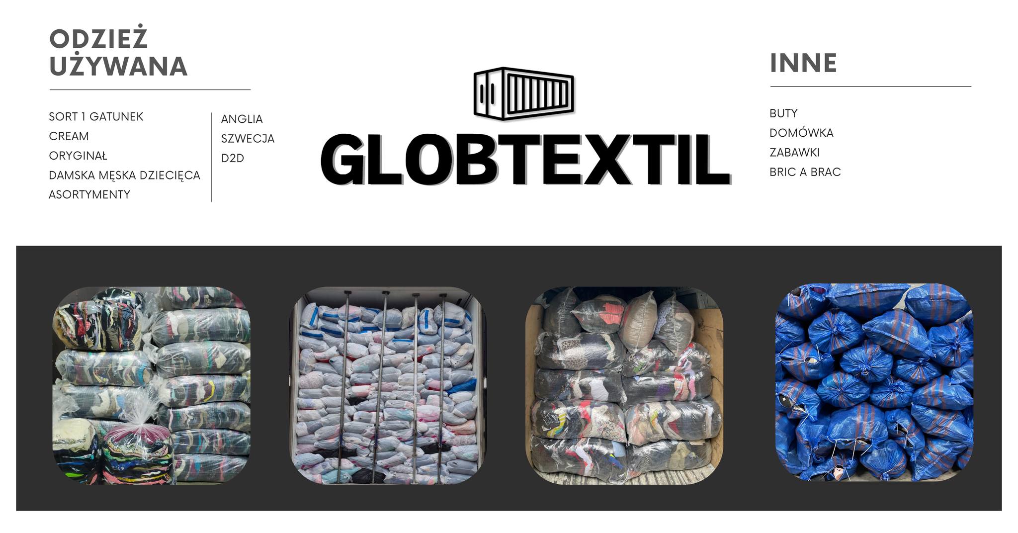 Globtextil - Hurtownia odzieży używanej, Outlet - Import Export | Radomsko