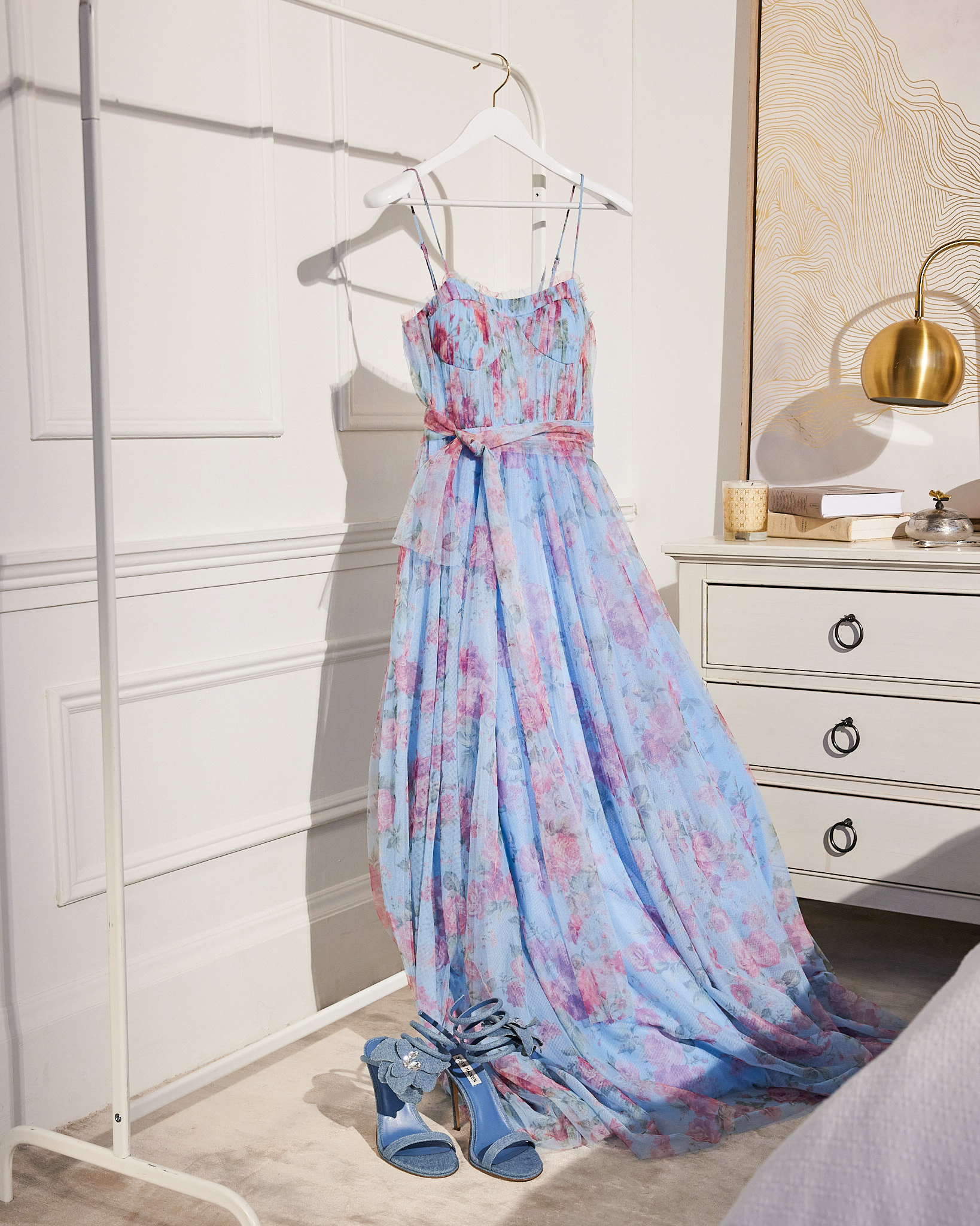 open lace back dress Lavender 3D Floral Lace A-Line Prom Dress with Cape Sleeves