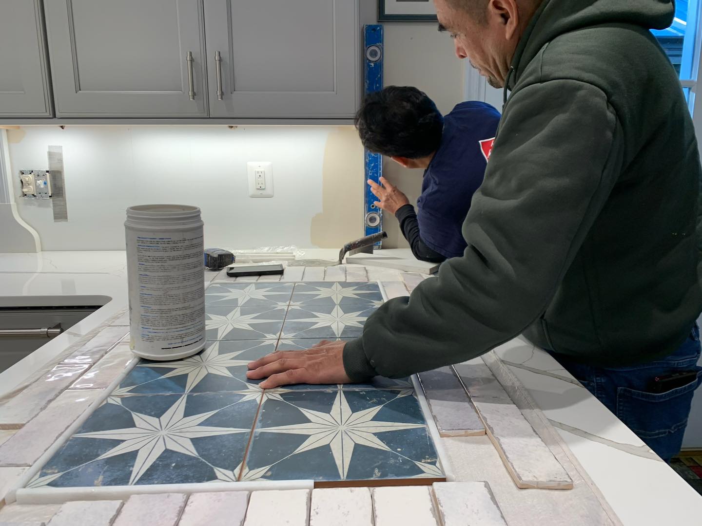 IKC - Decorative tile installation for this kitchen backsplash. # ...