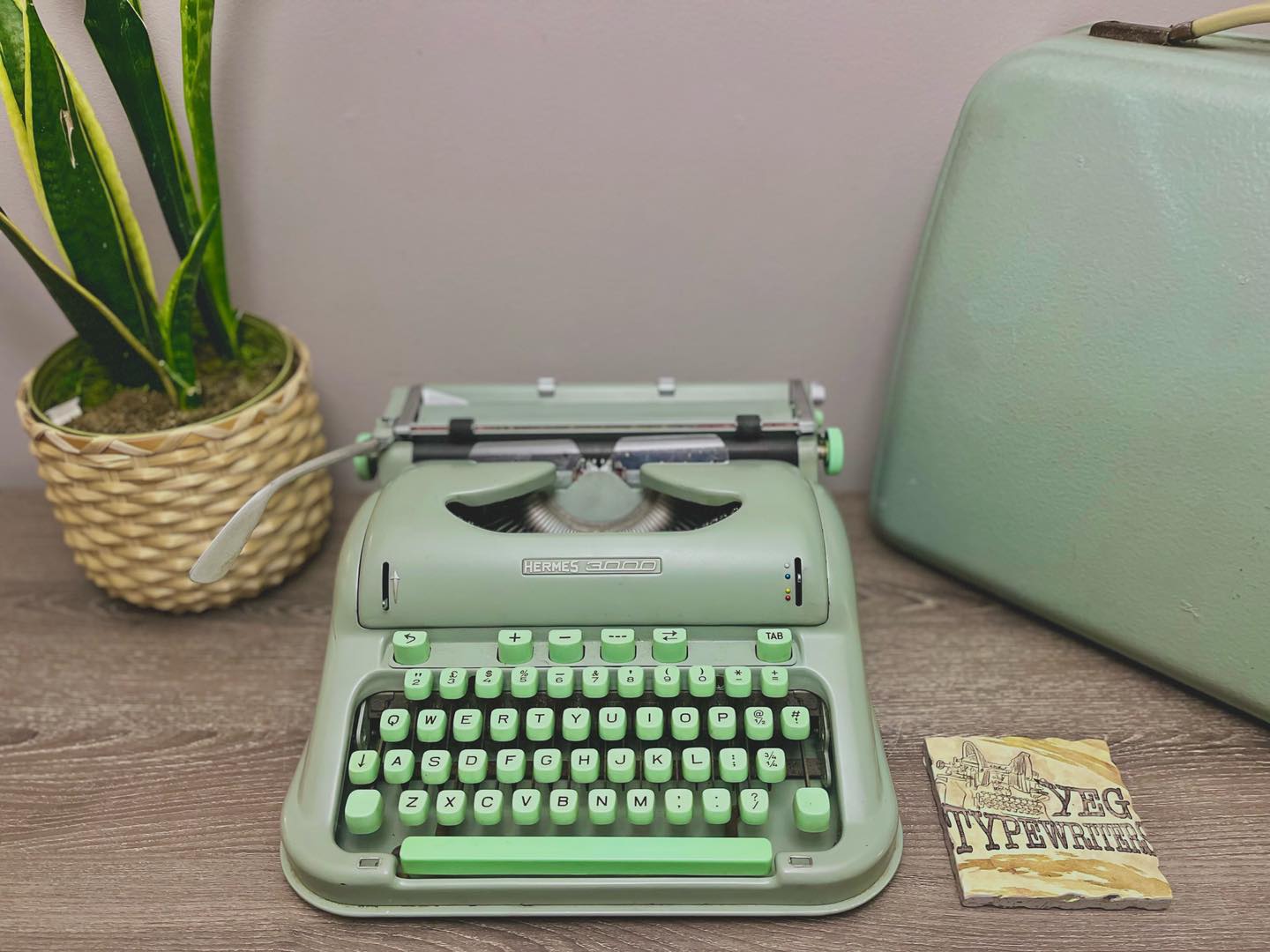 Green Hermes 3000 typewriter added to collection