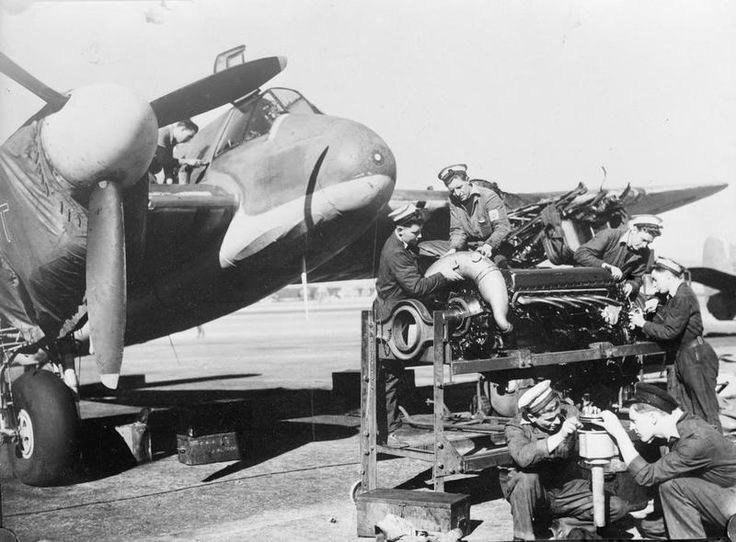 British - Fleet Air Arm Air ratings fitting a newly over-hauled engine ...