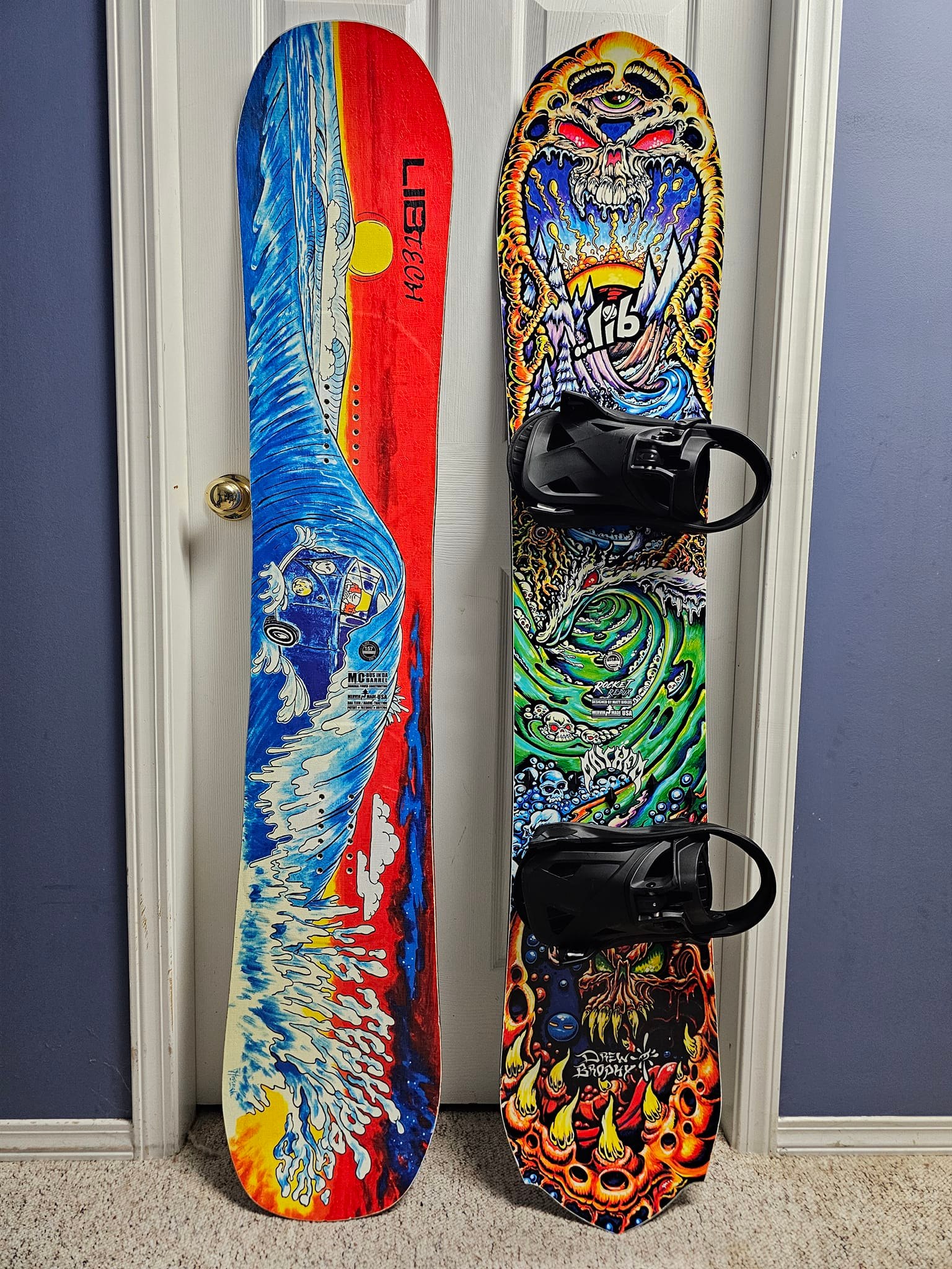Riding 2017 MC Bus in the Barrel reissue snowboard
