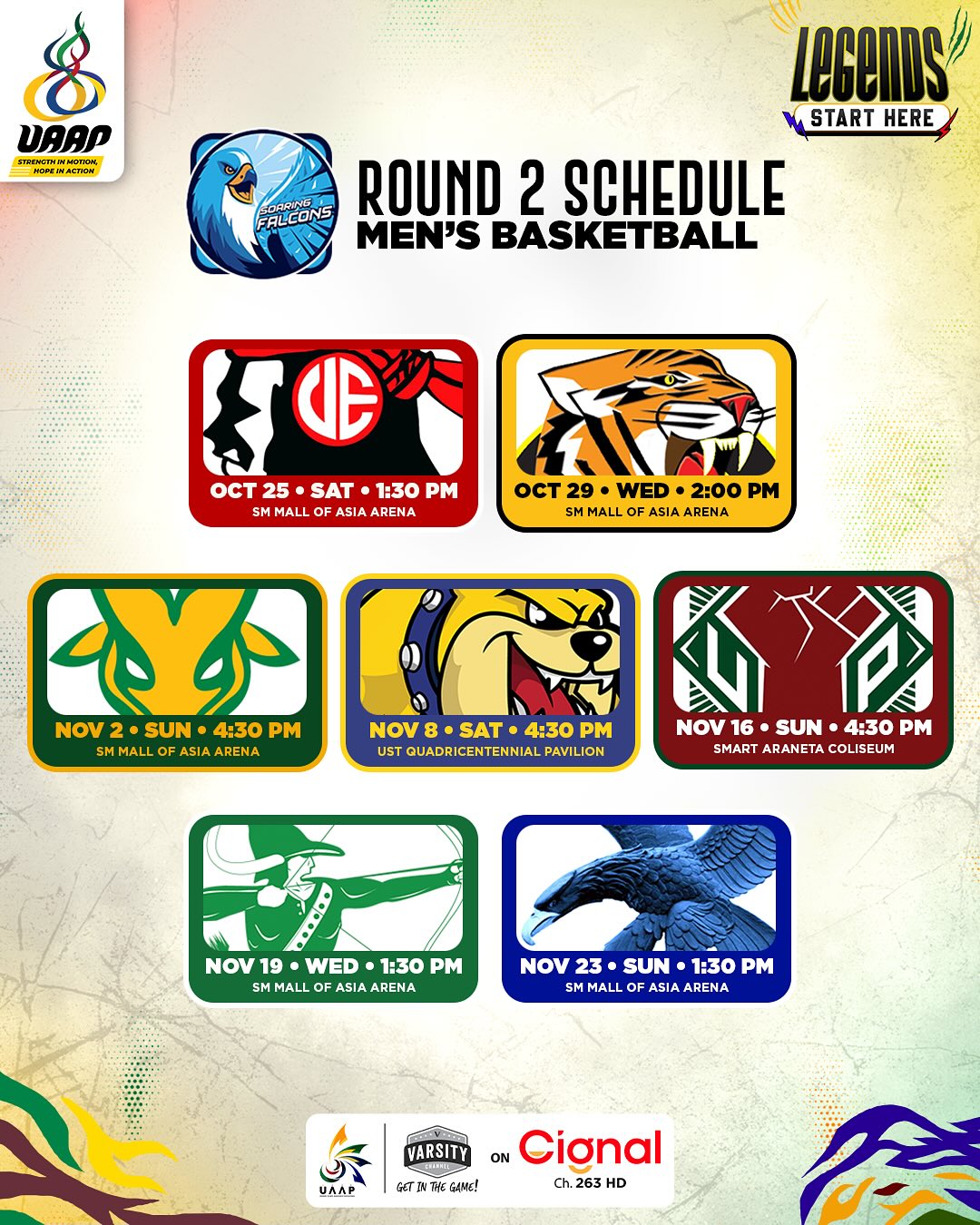 UAAP - NOVEMBER 2 UPDATE ‼️ A slight change to the schedule for the ...