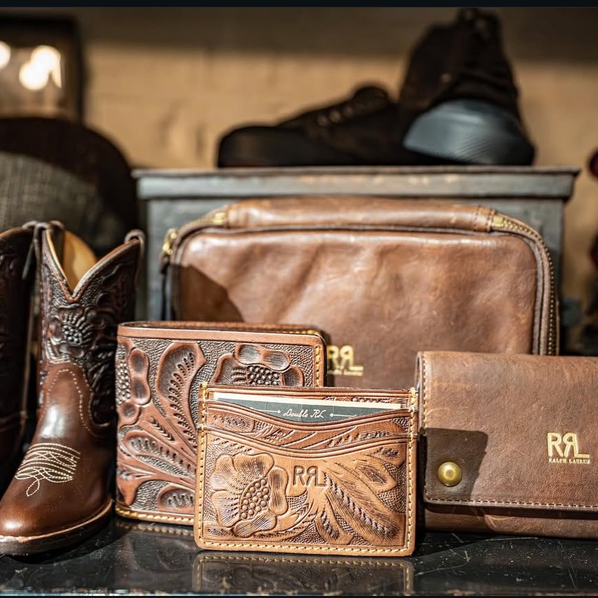 Need that special gift? Double RL hand tooled billfold wallet and