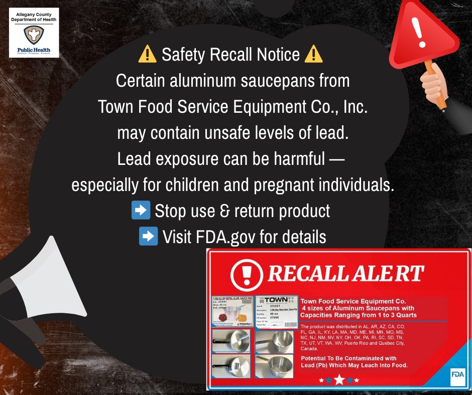 Allegany - 🚨 URGENT SAFETY RECALL 🚨 Town Food Service Equipment Co ...