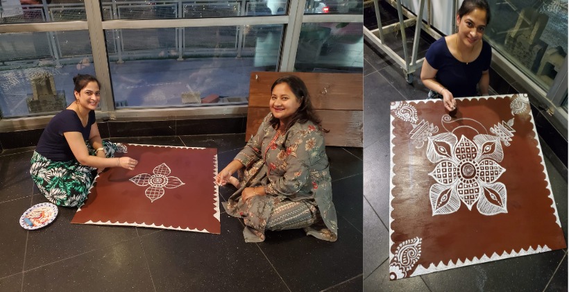 SV Lotus Temple - 🌸 Rangoli in the Making 🌸 Here’s a...