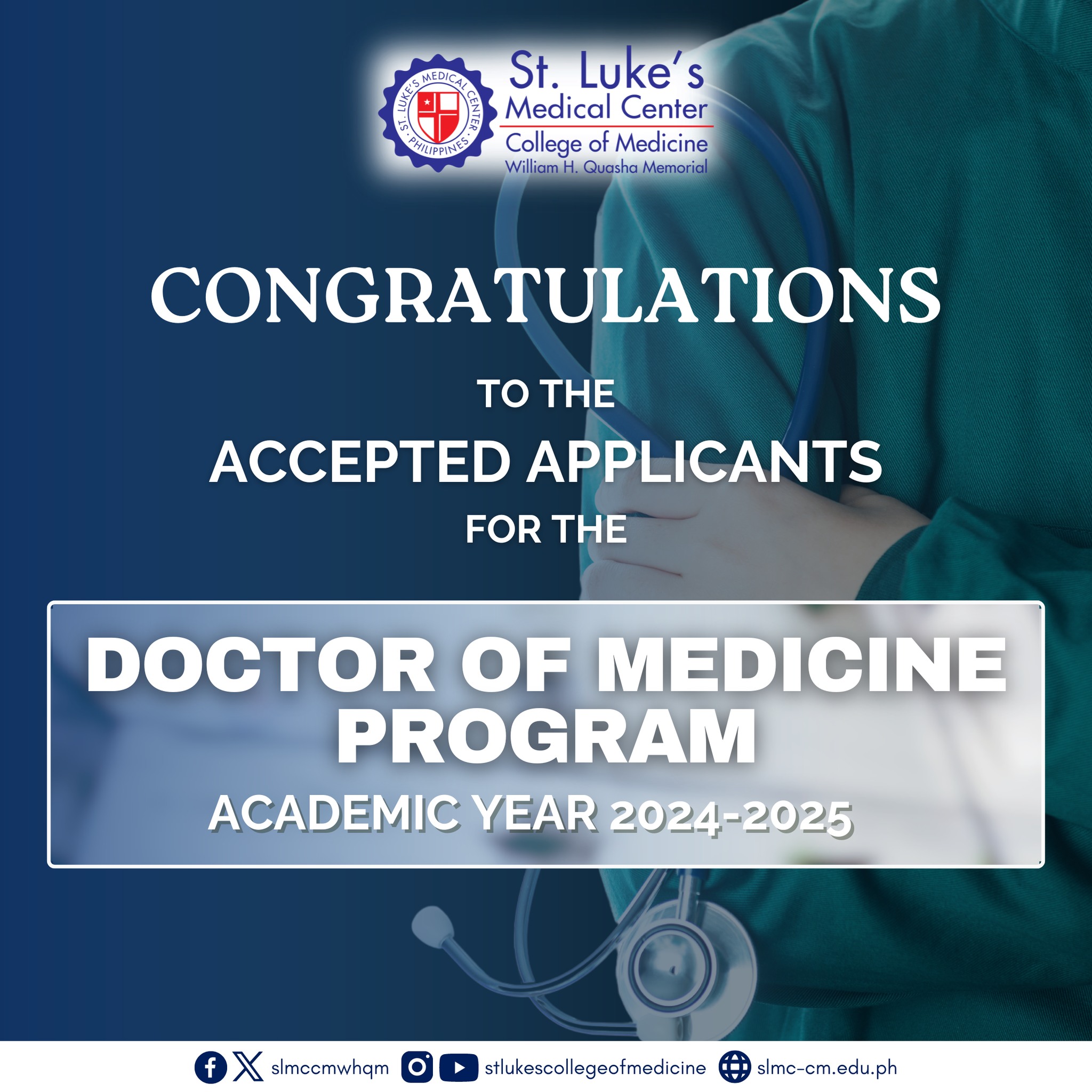 𝗡𝗘𝗪𝗦 | 𝐀𝐜𝐜𝐞𝐩𝐭𝐞𝐝 𝐀𝐩𝐩𝐥𝐢𝐜𝐚𝐧𝐭𝐬 𝐟𝐨𝐫 𝐀𝐝𝐦𝐢𝐬𝐬𝐢𝐨𝐧 𝐭𝐨 𝐭𝐡𝐞 𝐃𝐨𝐜𝐭𝐨𝐫 𝐨𝐟 𝐌𝐞𝐝𝐢𝐜𝐢𝐧𝐞 ...