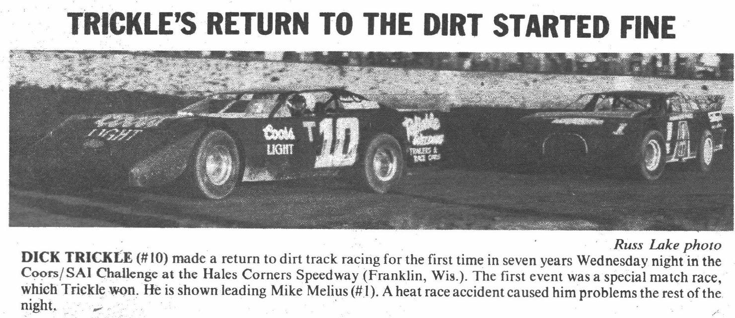 Parker - We thought we would pay some respect to Dick Trickle who had ...