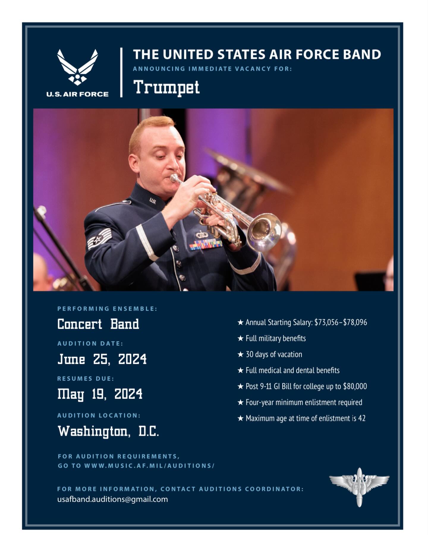 Military Trumpet Jobs | Washington D.C. DC