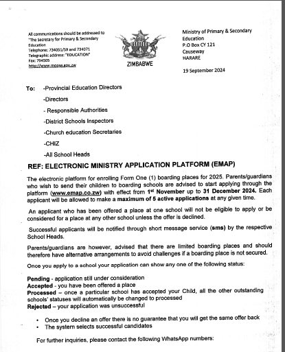 📢... - Ministry of Primary & Secondary Education, Zimbabwe | Facebook