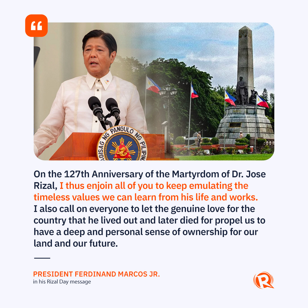 Rappler - President Ferdinand Marcos Jr. said in his Rizal...