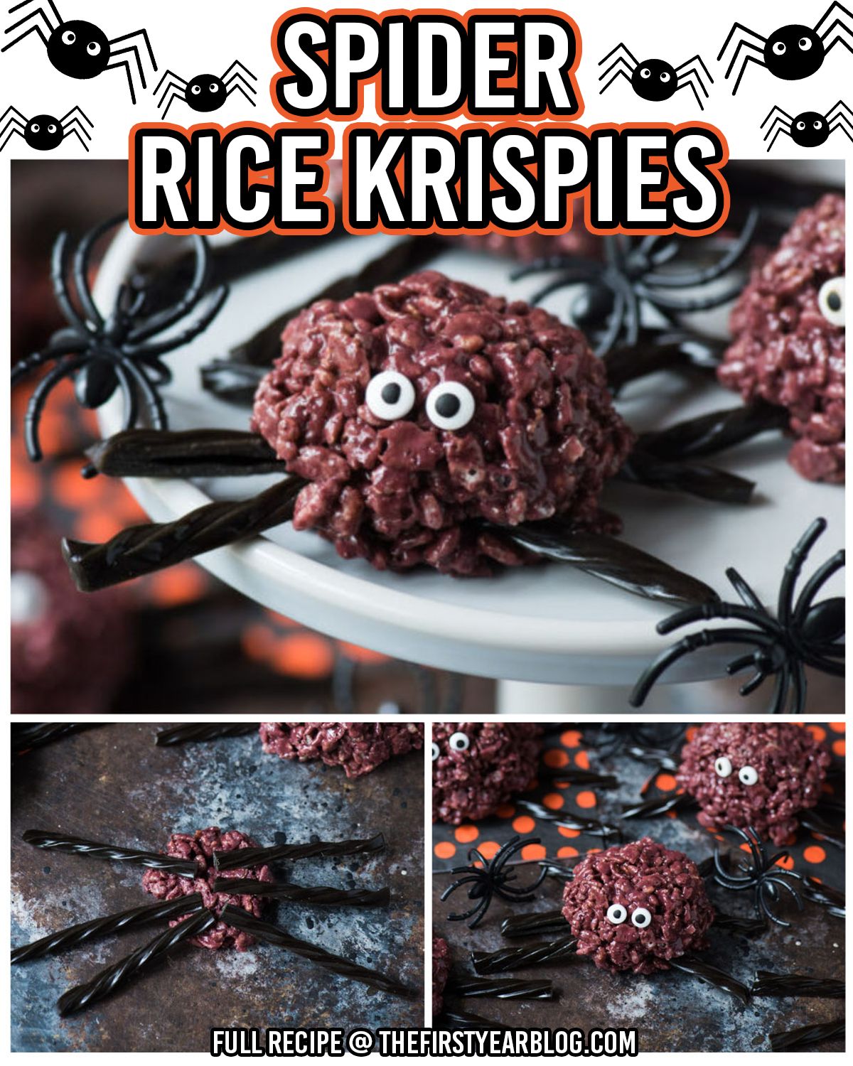 The First - Recipe: https://thefirstyearblog.com/spider-rice-krispie ...