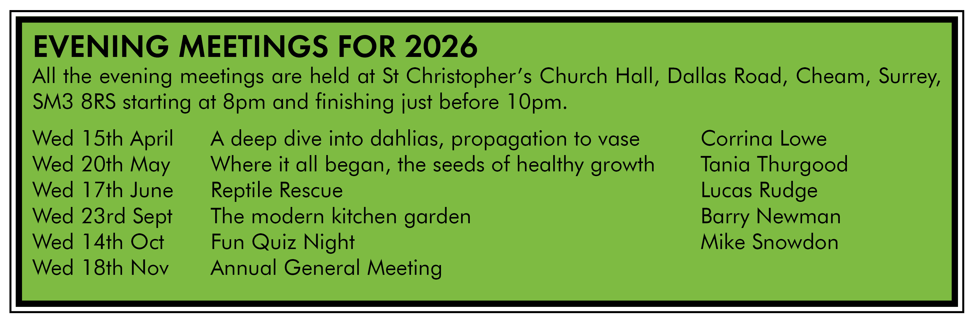 Cheam & Cuddington Horticultural Society