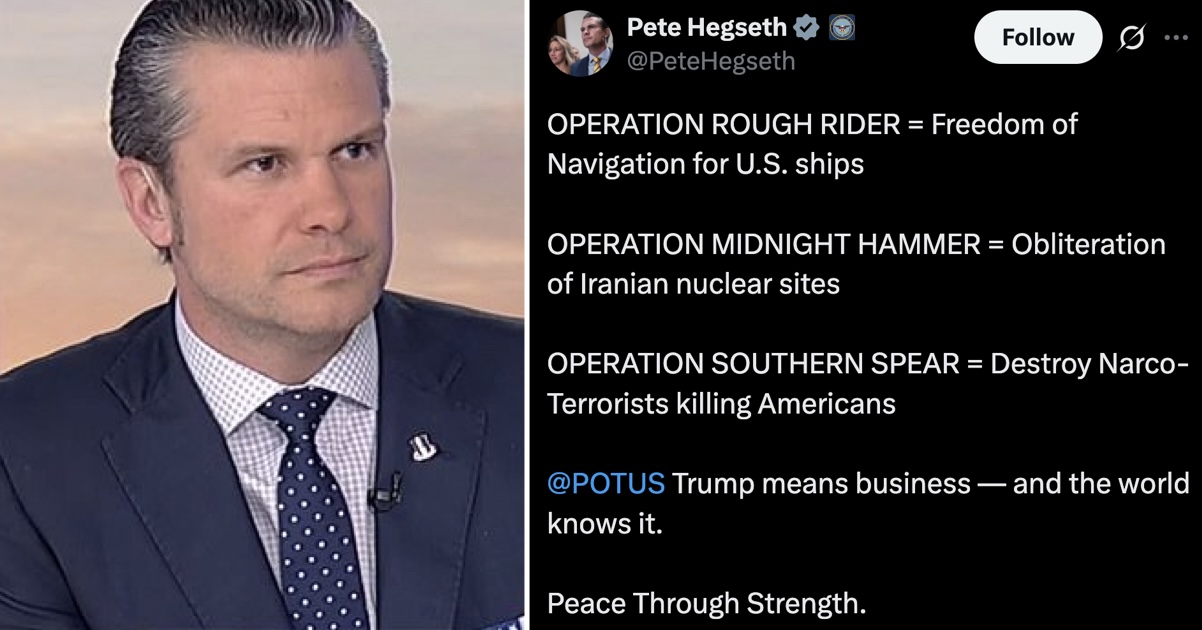 Funny - Pete Hegseth earnestly announced a bunch of ludicrous military ...