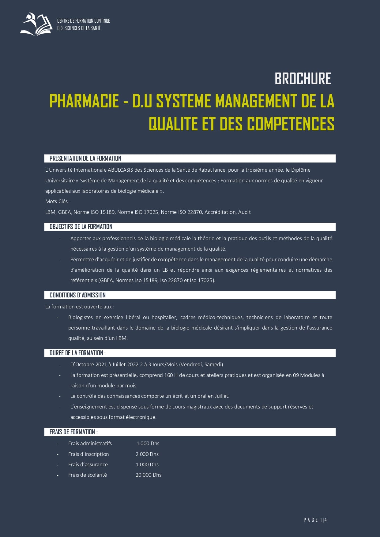 Université Internationale Abulcasis des Sciences de la Santé - UIASS ...