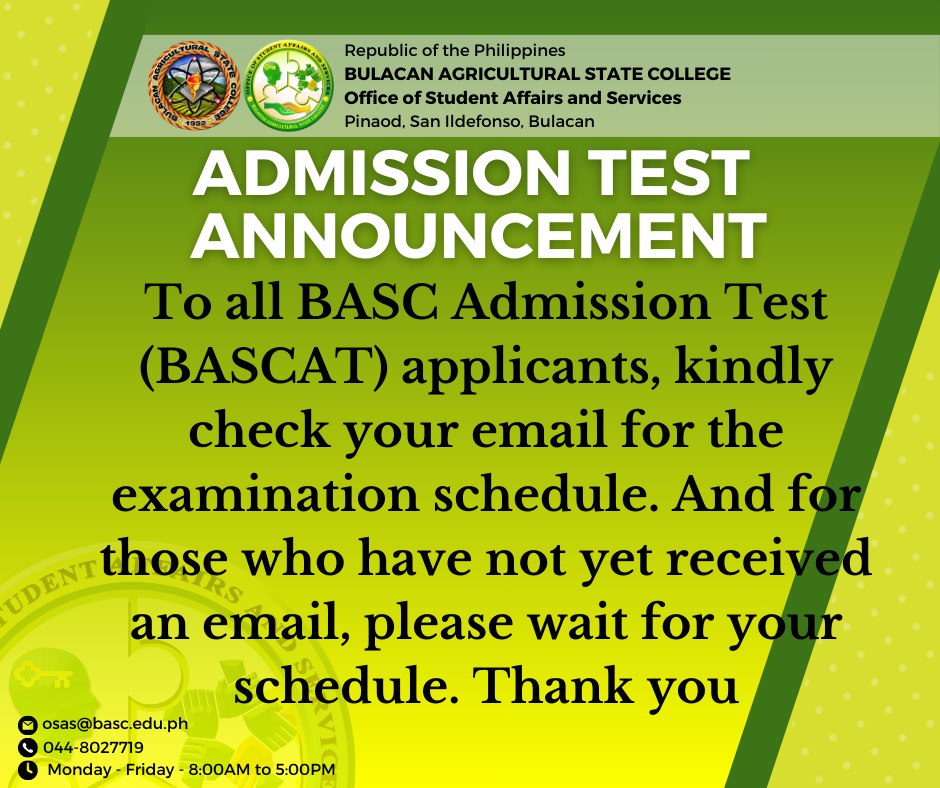 BASC - ‼️BASC ADMISSION TEST UPDATE‼️ | Facebook