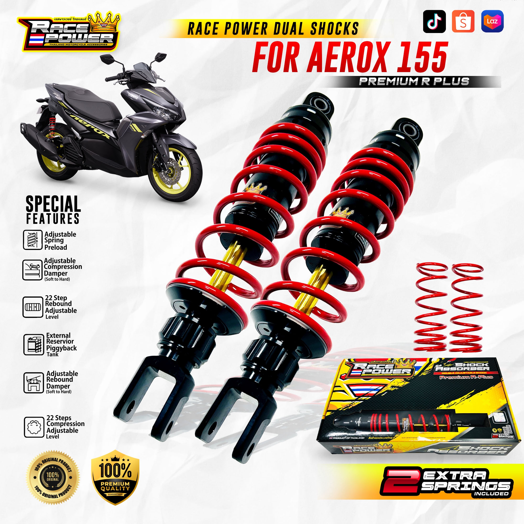 🏁 𝗥𝗮𝗰𝗲 𝗣𝗼𝘄𝗲𝗿 𝗦𝗵𝗼𝗰𝗸𝘀 𝗣𝗿𝗲𝗺𝗶𝘂𝗺 𝗥-𝗣𝗹𝘂𝘀... - Race power thailand