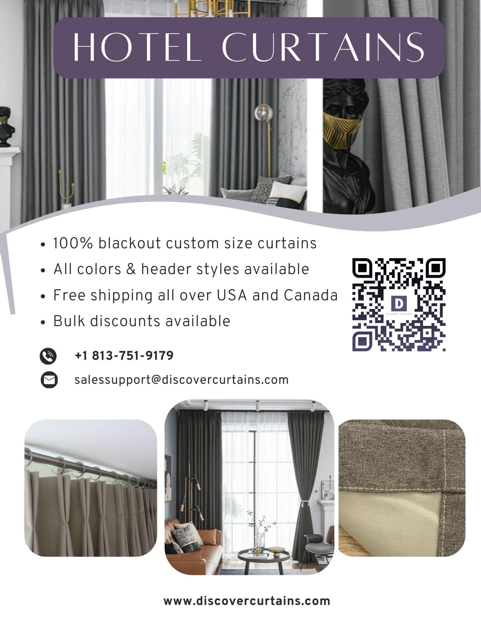 Hotel motel custom curtains and drapes