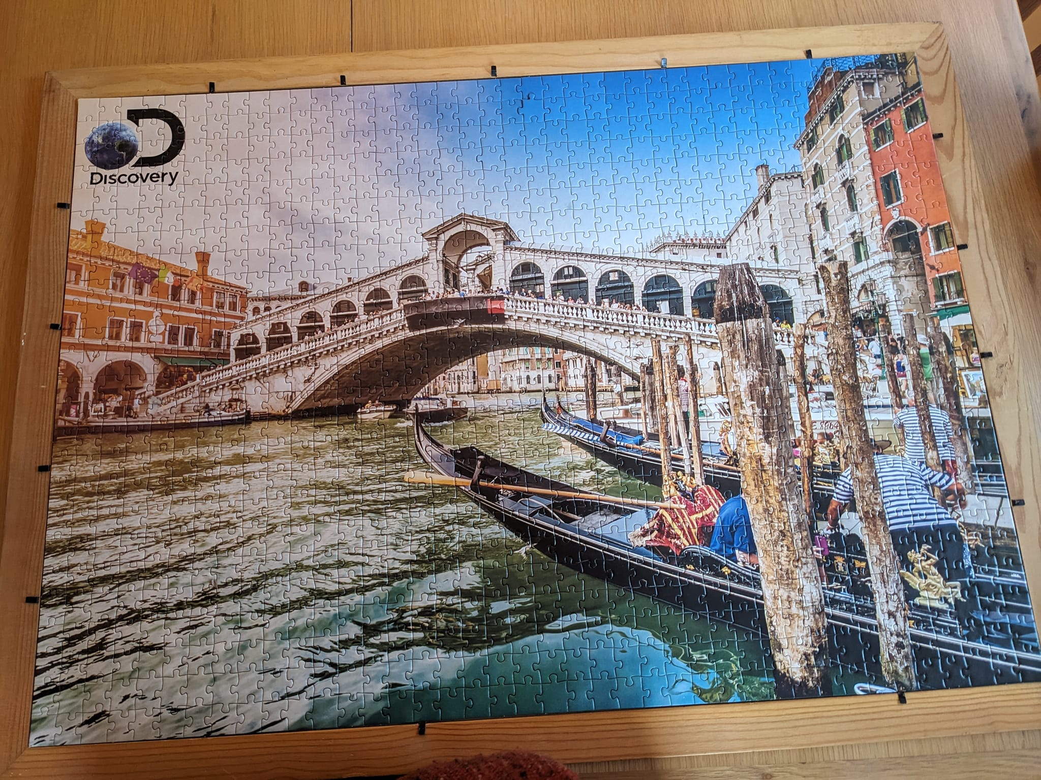 HUADADA 1000-Piece Jigsaw Puzzle – Venice Rialto Bridge Scene, Premium Recycled Paper, Bonus Poster Included